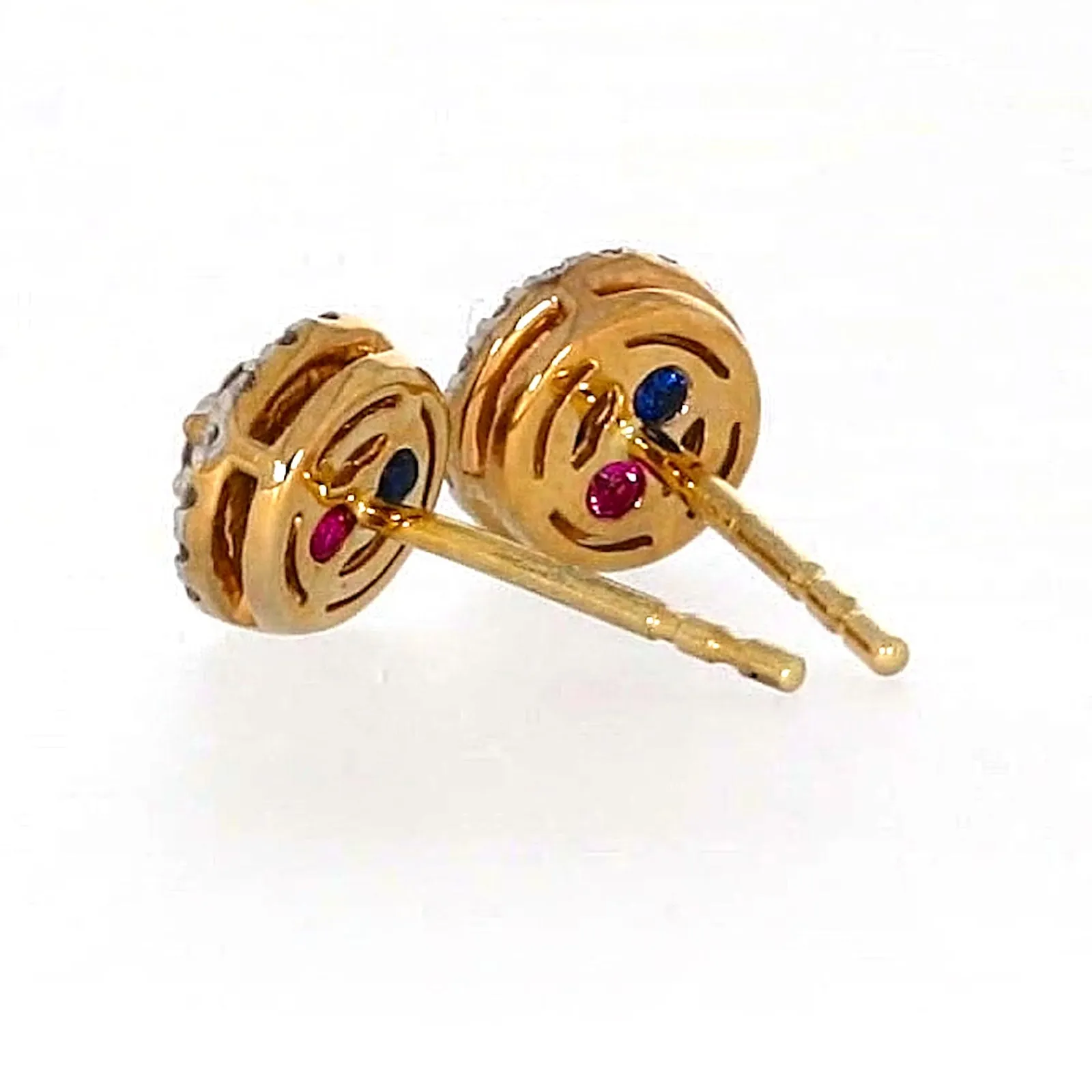 London 9ct Yellow Gold Round Brilliant Cut 0.30 CARAT tw of Diamonds Stud Earrings