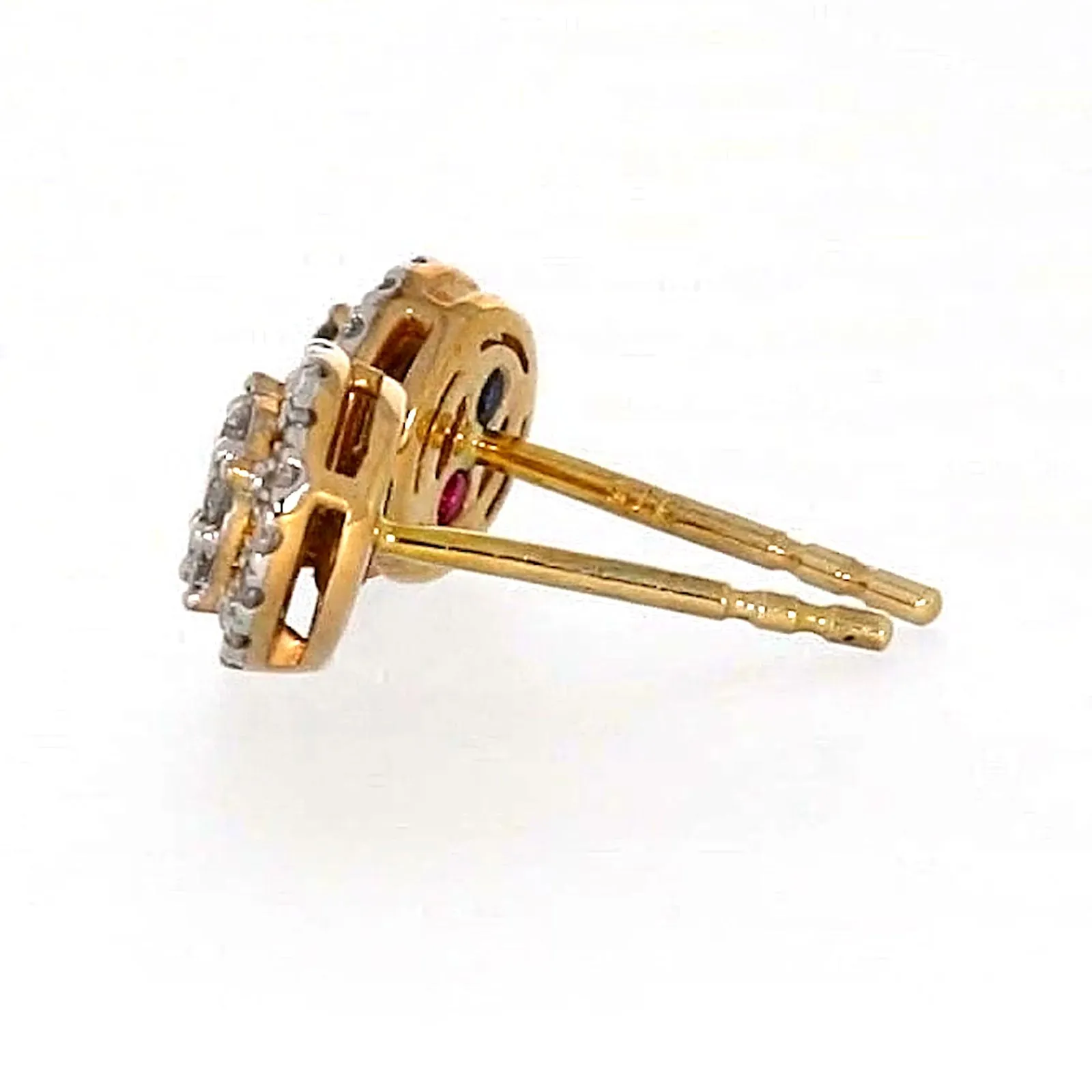 London 9ct Yellow Gold Round Brilliant Cut 0.30 CARAT tw of Diamonds Stud Earrings