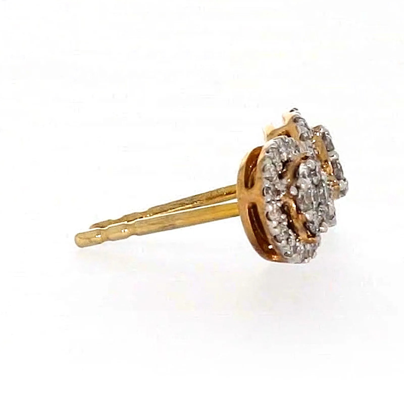 London 9ct Yellow Gold Round Brilliant Cut 0.30 CARAT tw of Diamonds Stud Earrings