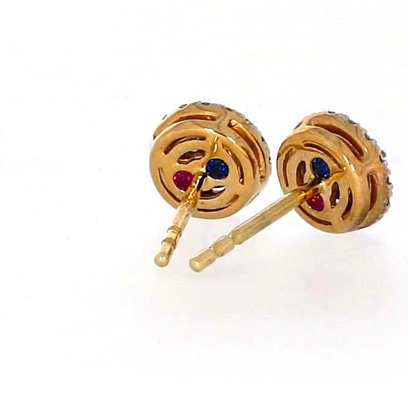 London 9ct Yellow Gold Round Brilliant Cut 0.30 CARAT tw of Diamonds Stud Earrings