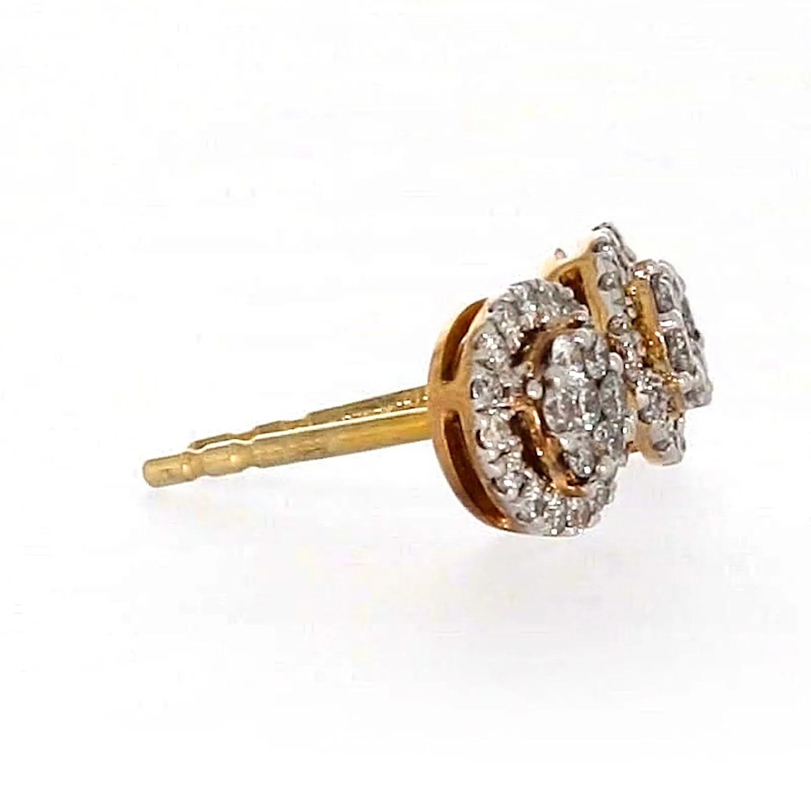 London 9ct Yellow Gold Round Brilliant Cut 0.30 CARAT tw of Diamonds Stud Earrings
