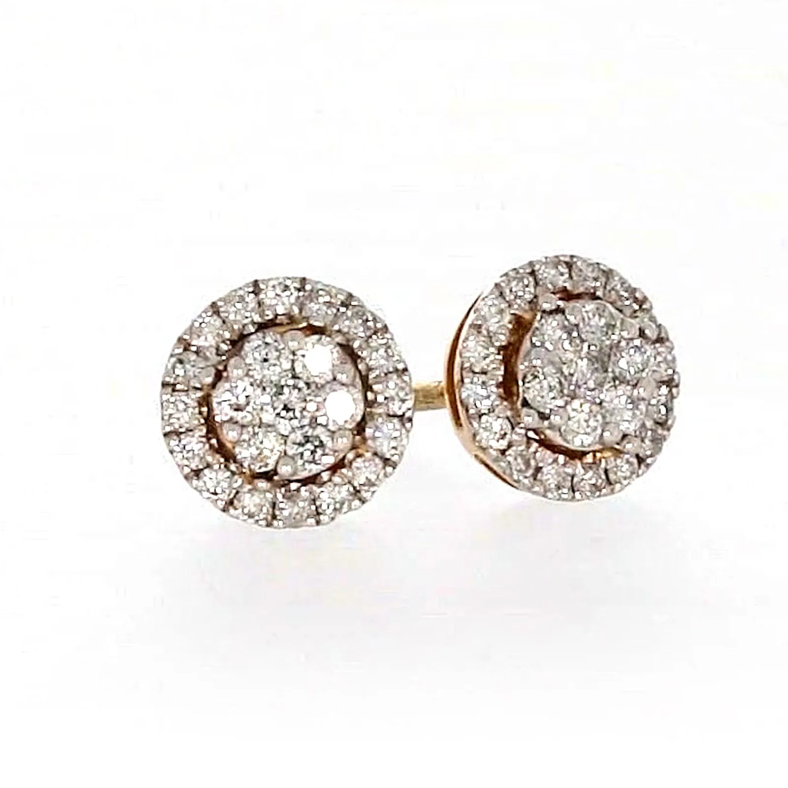 London 9ct Yellow Gold Round Brilliant Cut 0.30 CARAT tw of Diamonds Stud Earrings