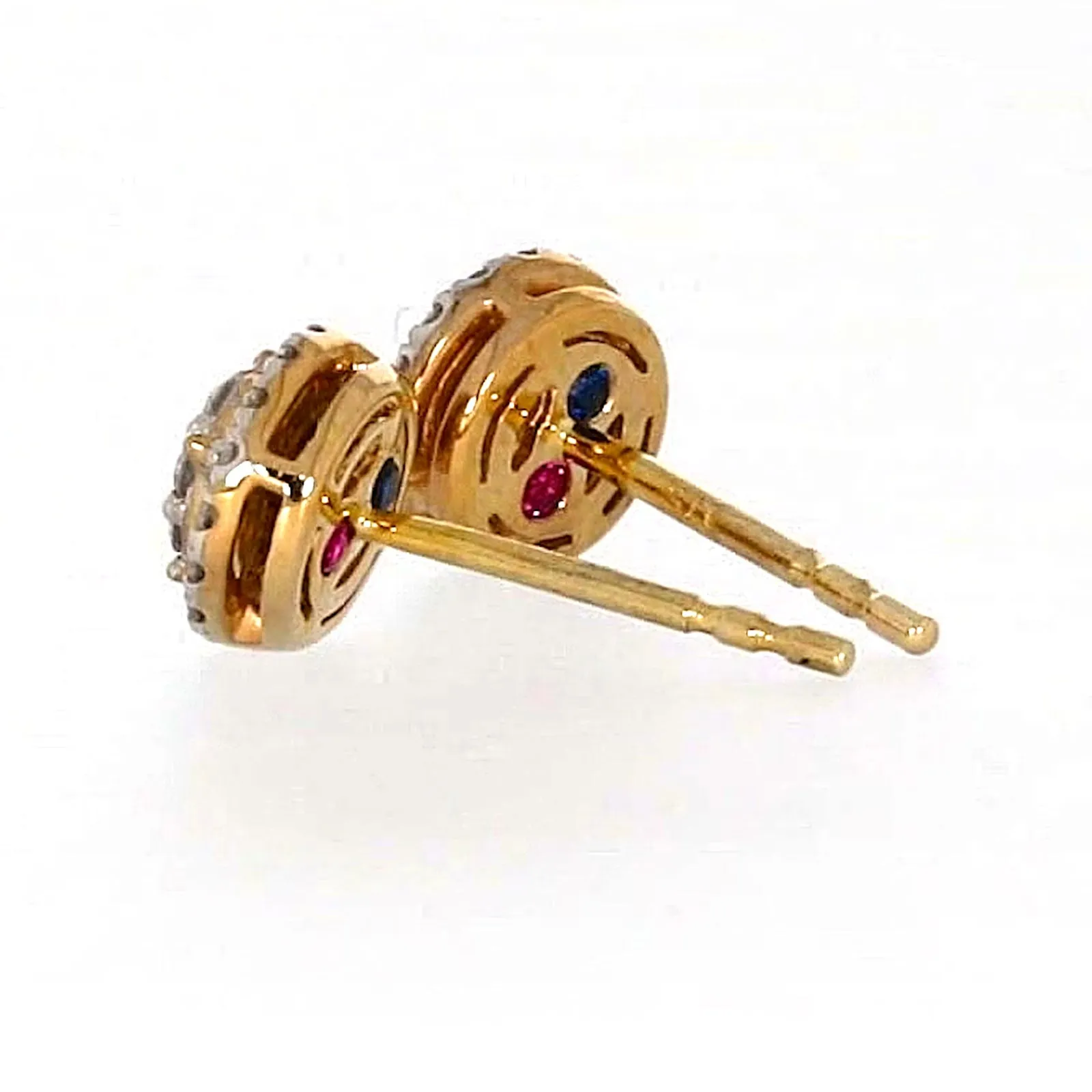 London 9ct Yellow Gold Round Brilliant Cut 0.30 CARAT tw of Diamonds Stud Earrings