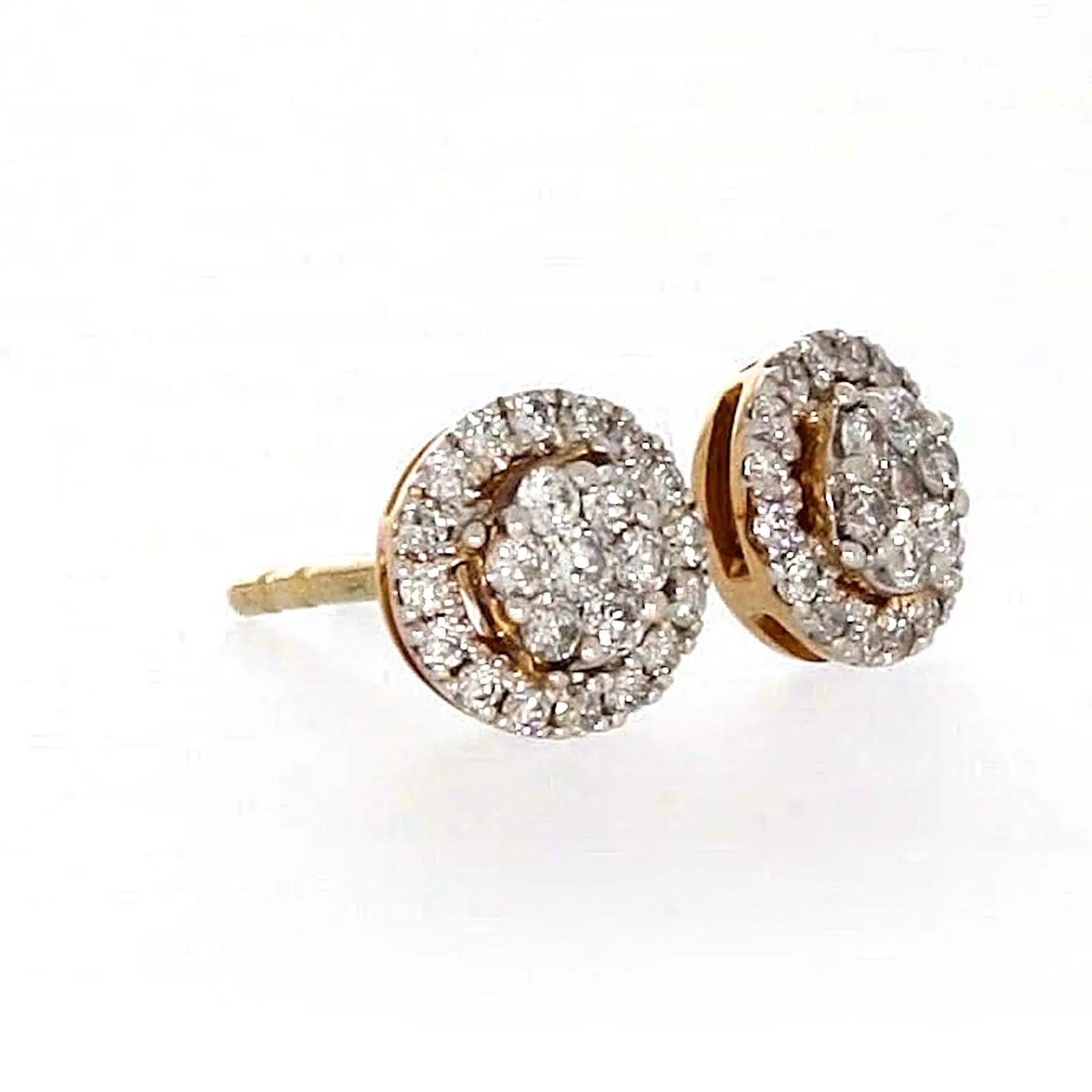 London 9ct Yellow Gold Round Brilliant Cut 0.30 CARAT tw of Diamonds Stud Earrings