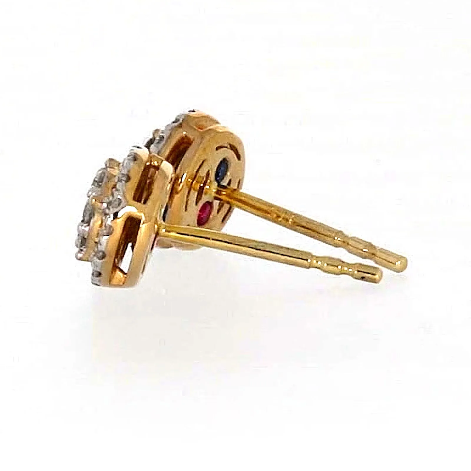 London 9ct Yellow Gold Round Brilliant Cut 0.30 CARAT tw of Diamonds Stud Earrings