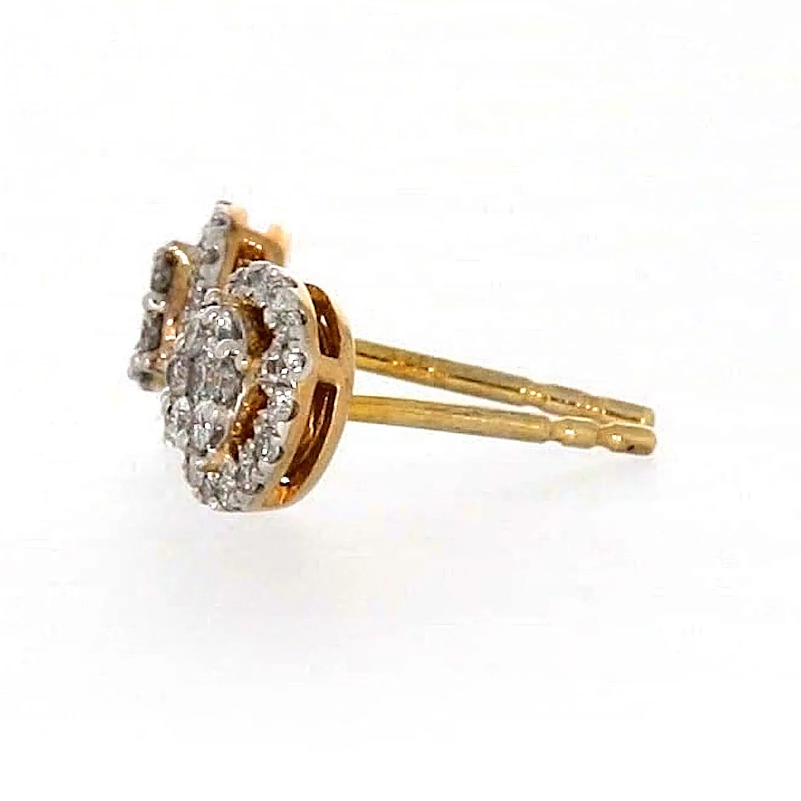 London 9ct Yellow Gold Round Brilliant Cut 0.30 CARAT tw of Diamonds Stud Earrings