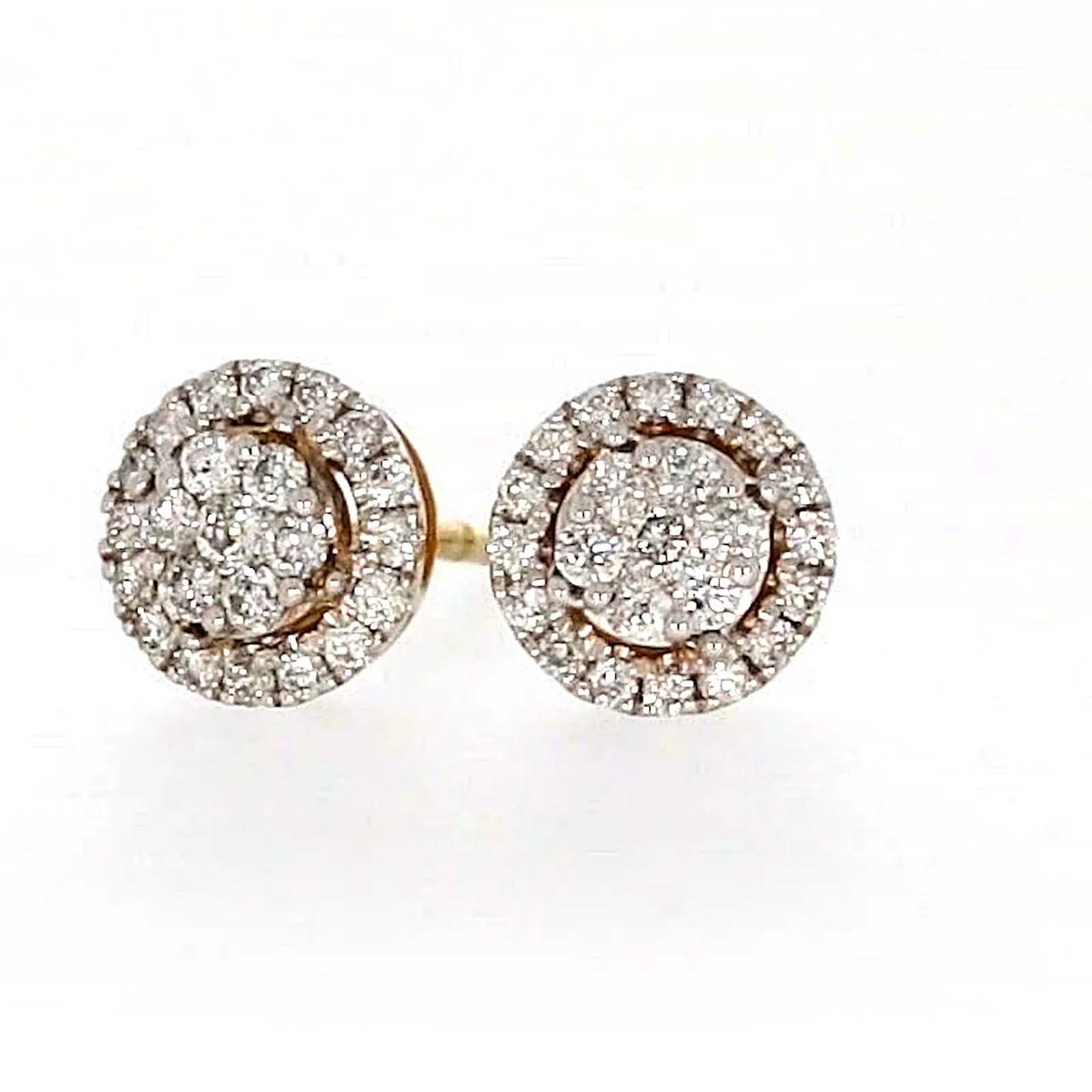 London 9ct Yellow Gold Round Brilliant Cut 0.30 CARAT tw of Diamonds Stud Earrings