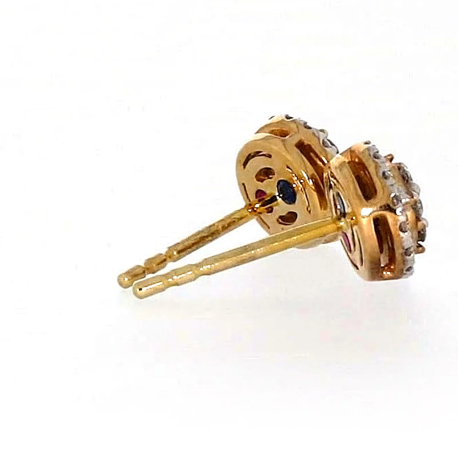 London 9ct Yellow Gold Round Brilliant Cut 0.30 CARAT tw of Diamonds Stud Earrings