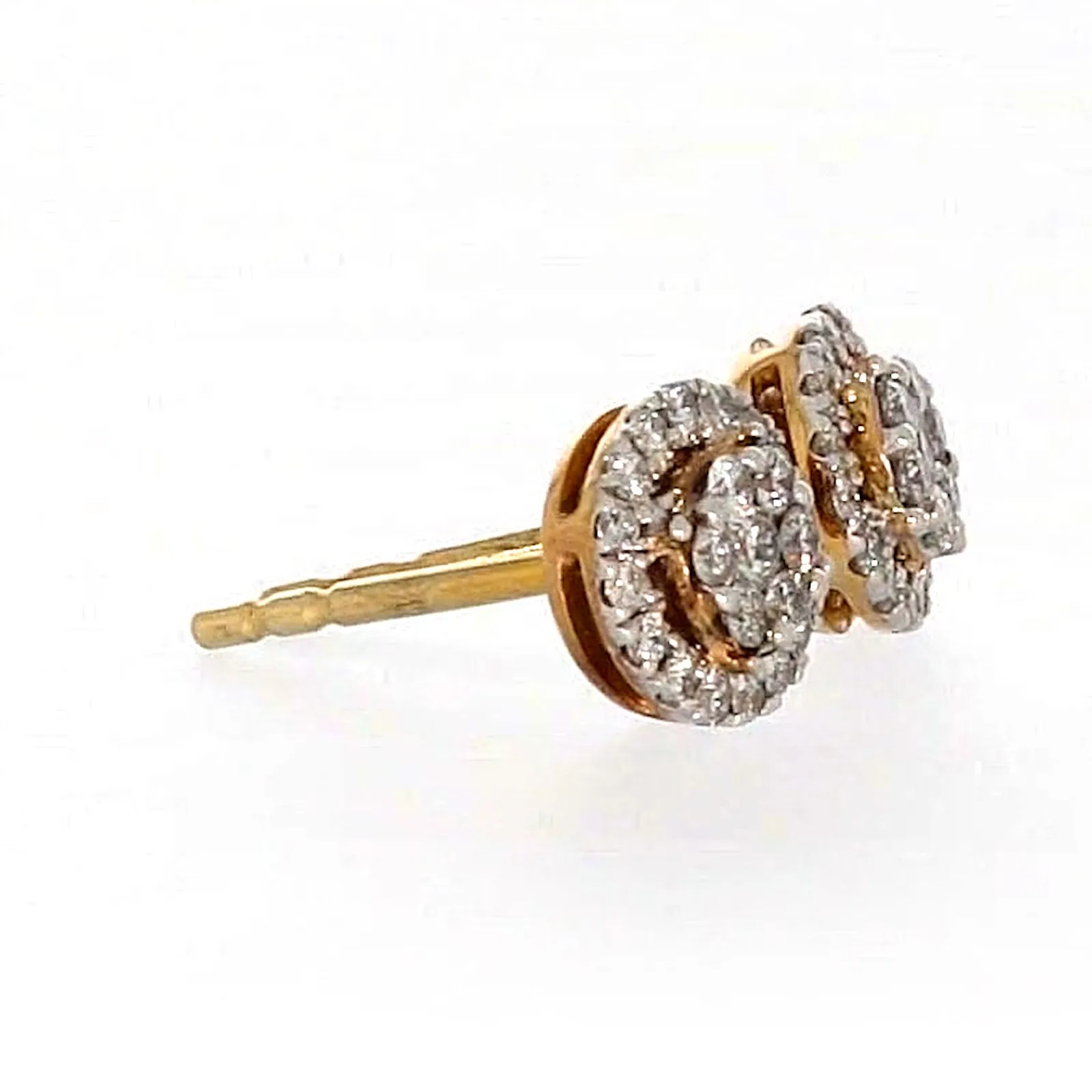 London 9ct Yellow Gold Round Brilliant Cut 0.30 CARAT tw of Diamonds Stud Earrings