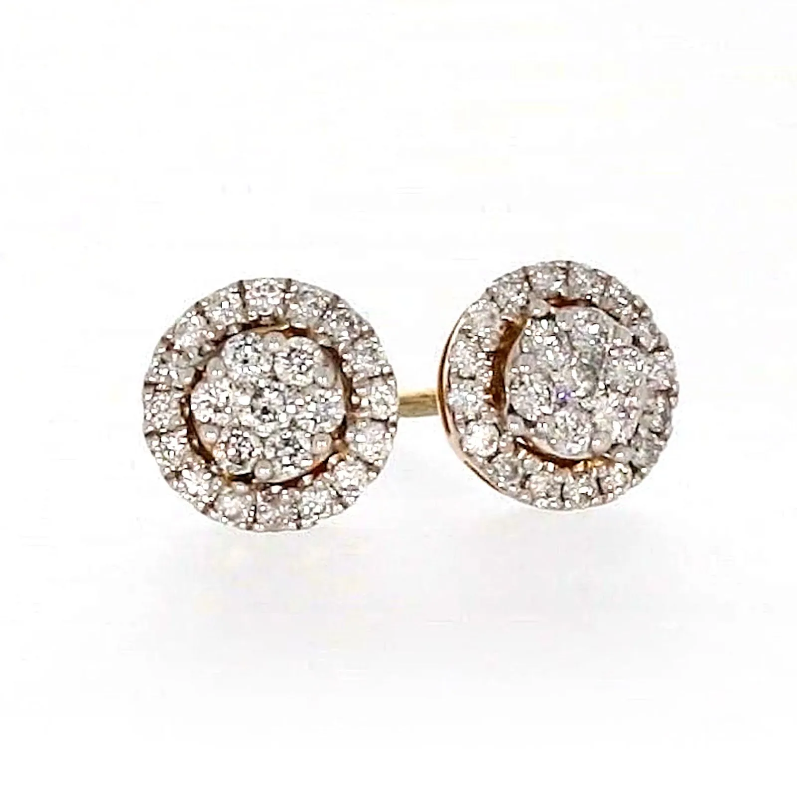 London 9ct Yellow Gold Round Brilliant Cut 0.30 CARAT tw of Diamonds Stud Earrings