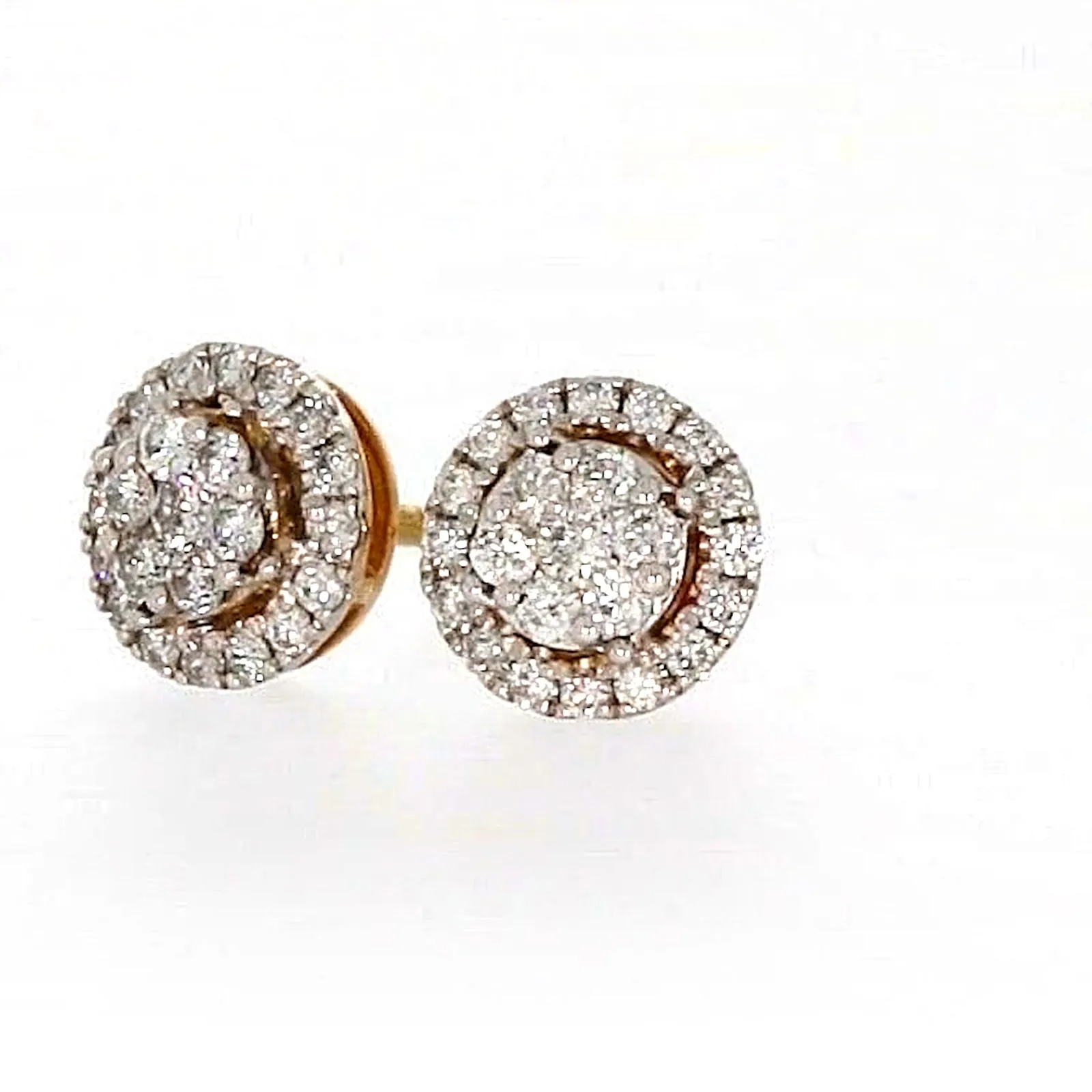 London 9ct Yellow Gold Round Brilliant Cut 0.30 CARAT tw of Diamonds Stud Earrings