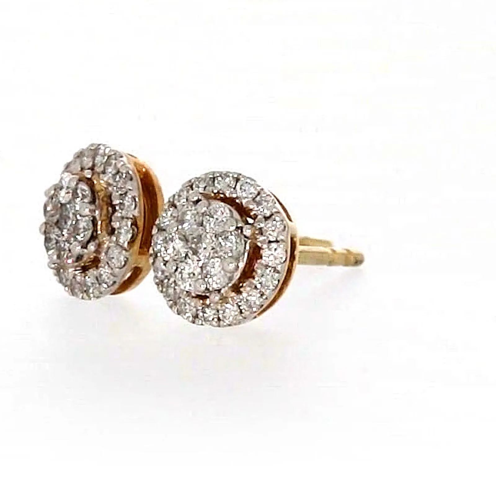 London 9ct Yellow Gold Round Brilliant Cut 0.30 CARAT tw of Diamonds Stud Earrings