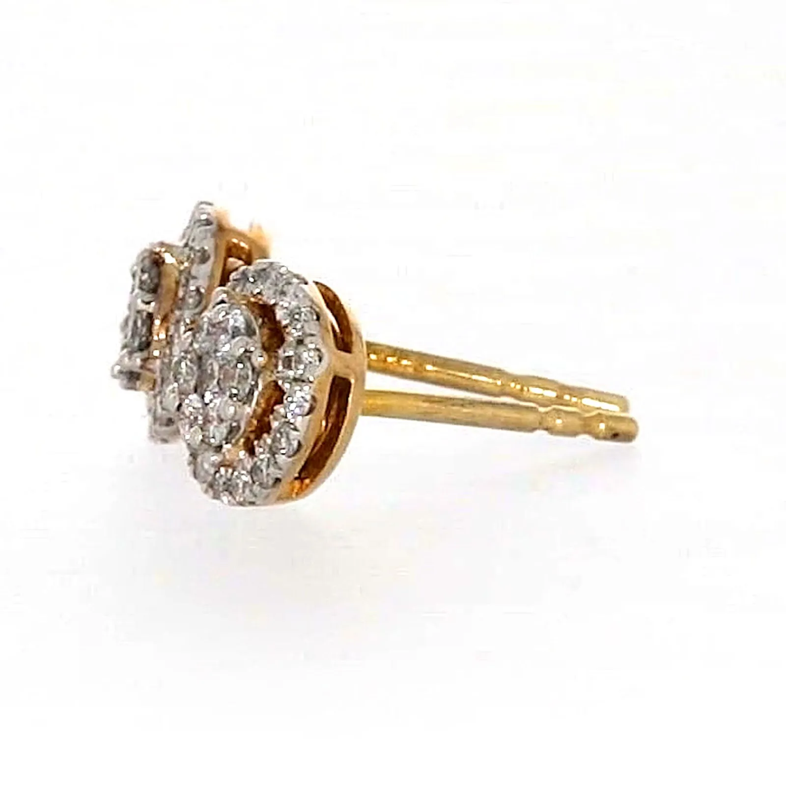 London 9ct Yellow Gold Round Brilliant Cut 0.30 CARAT tw of Diamonds Stud Earrings