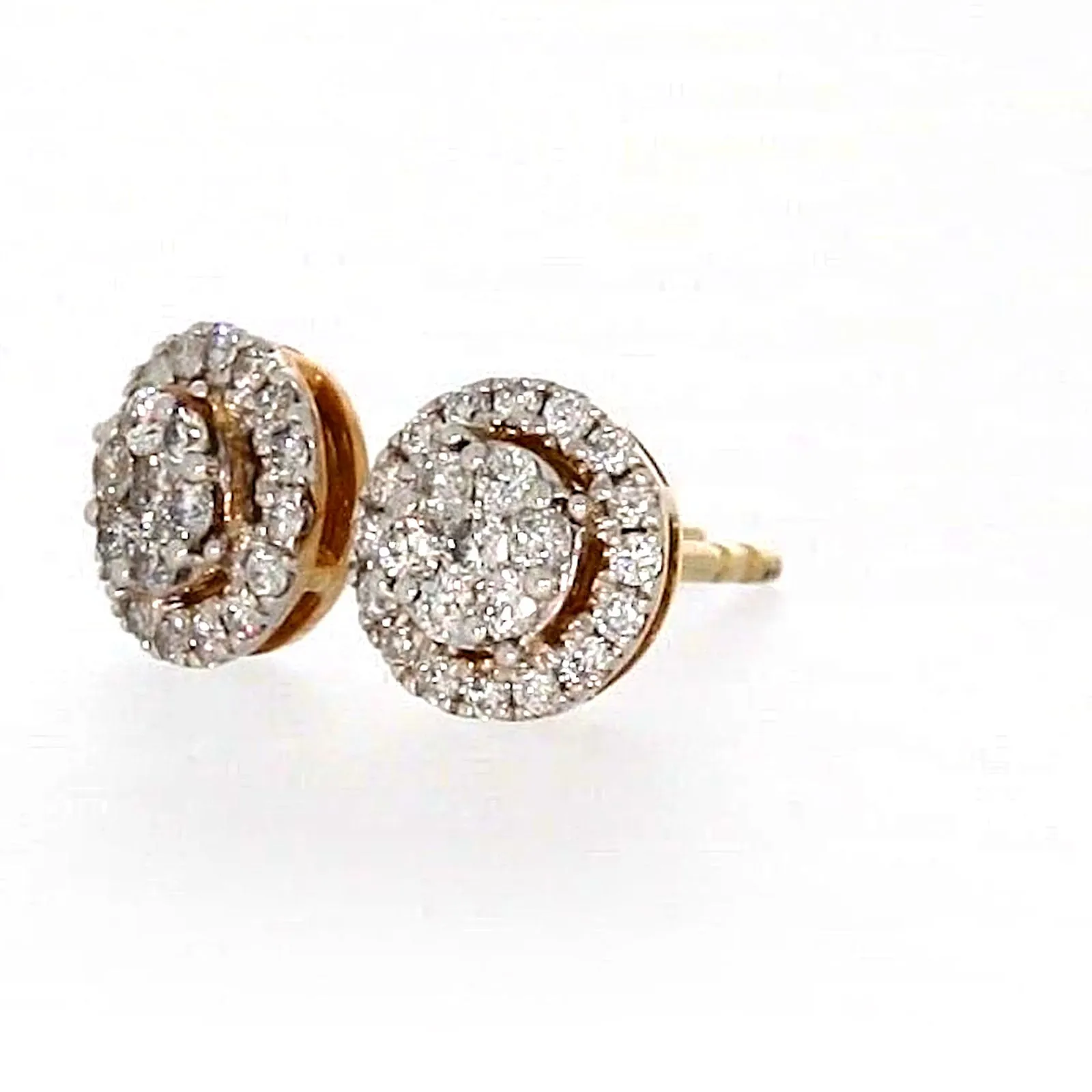 London 9ct Yellow Gold Round Brilliant Cut 0.30 CARAT tw of Diamonds Stud Earrings