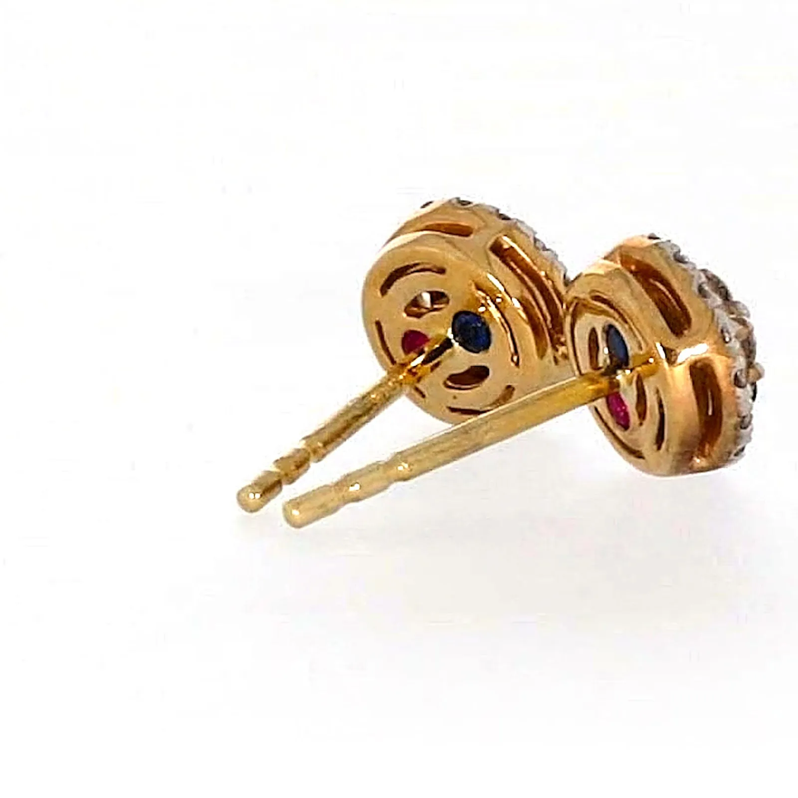 London 9ct Yellow Gold Round Brilliant Cut 0.30 CARAT tw of Diamonds Stud Earrings