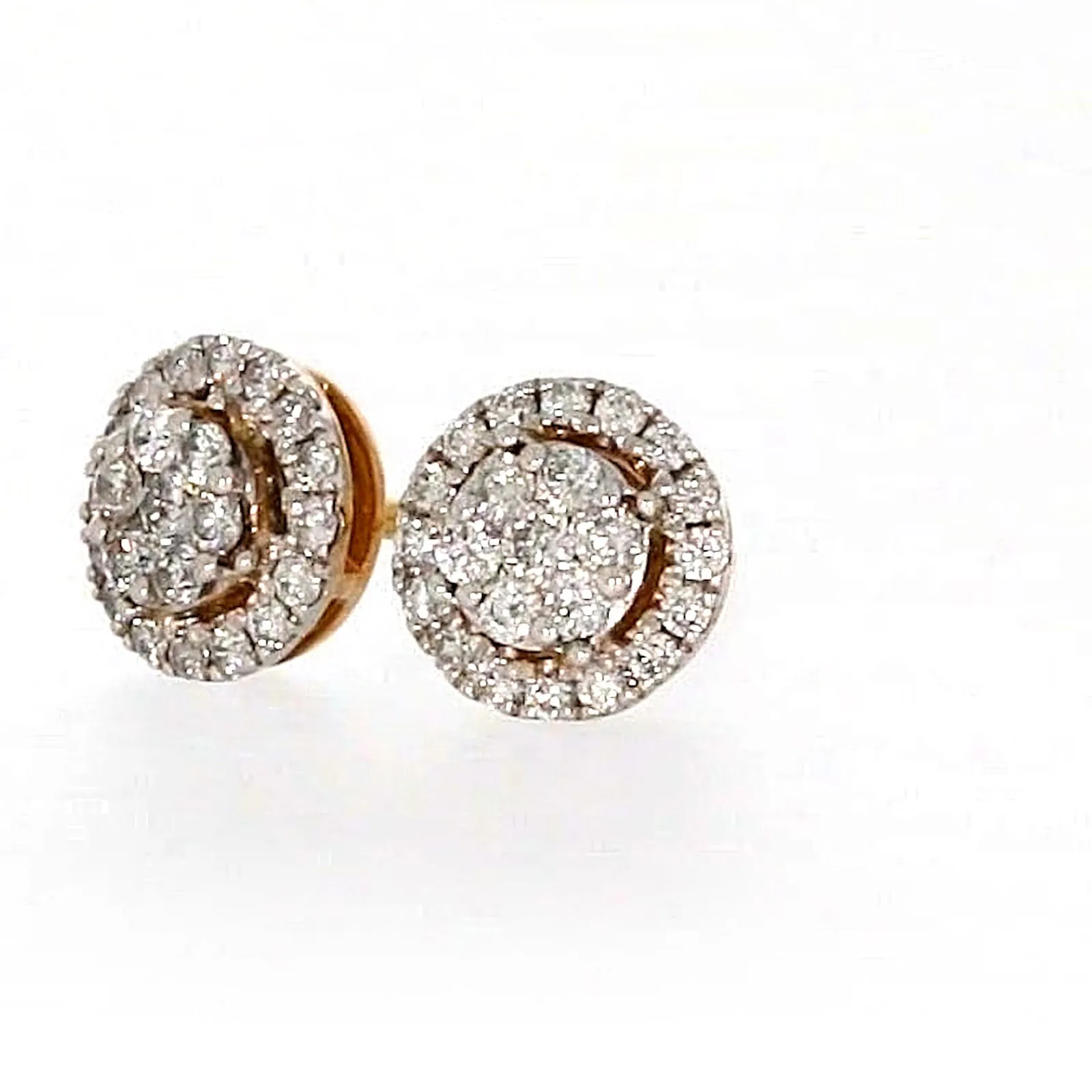 London 9ct Yellow Gold Round Brilliant Cut 0.30 CARAT tw of Diamonds Stud Earrings