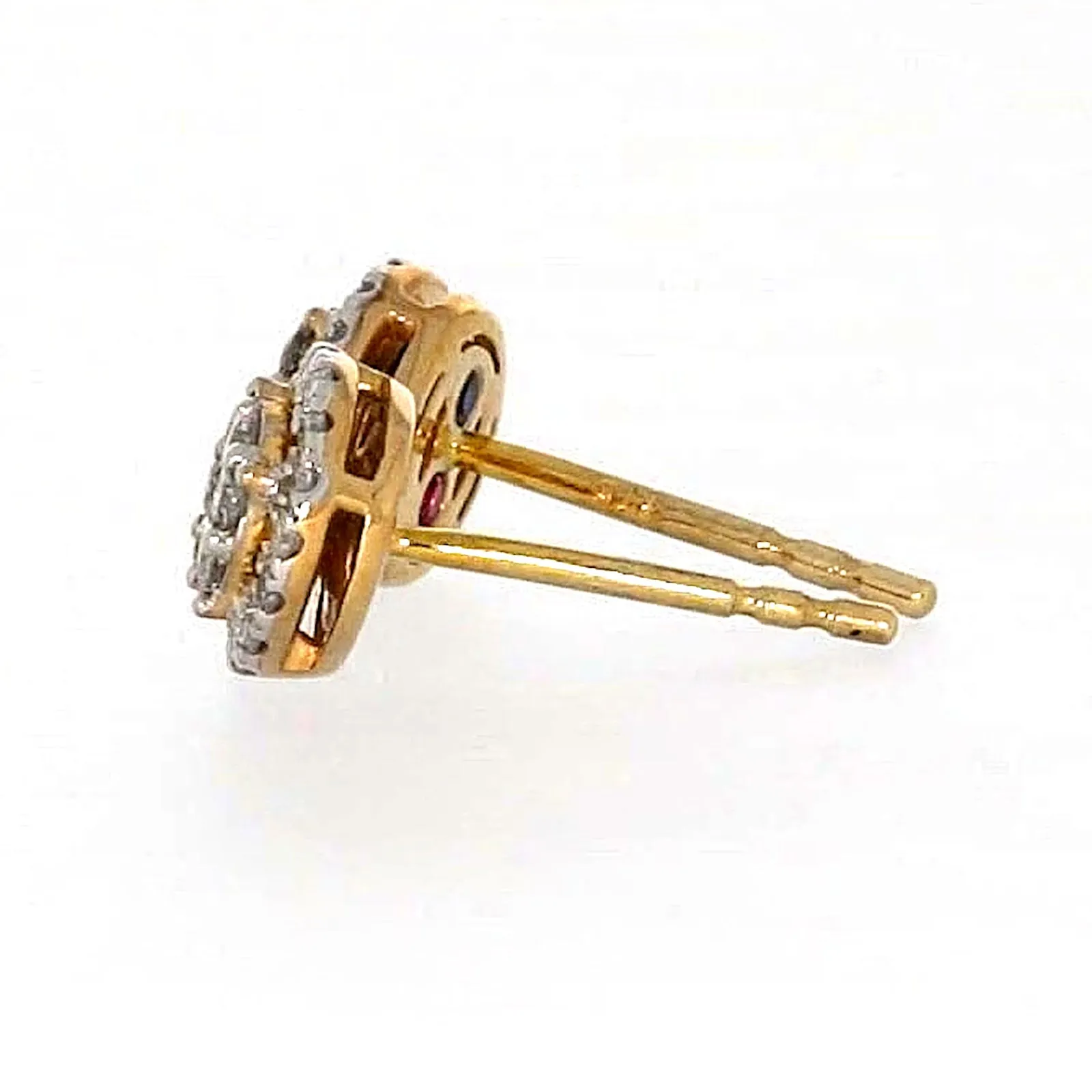 London 9ct Yellow Gold Round Brilliant Cut 0.30 CARAT tw of Diamonds Stud Earrings