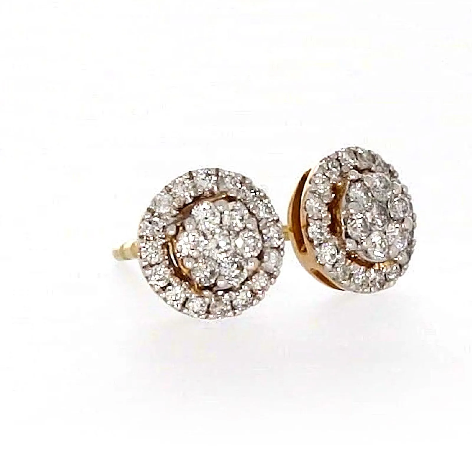 London 9ct Yellow Gold Round Brilliant Cut 0.30 CARAT tw of Diamonds Stud Earrings
