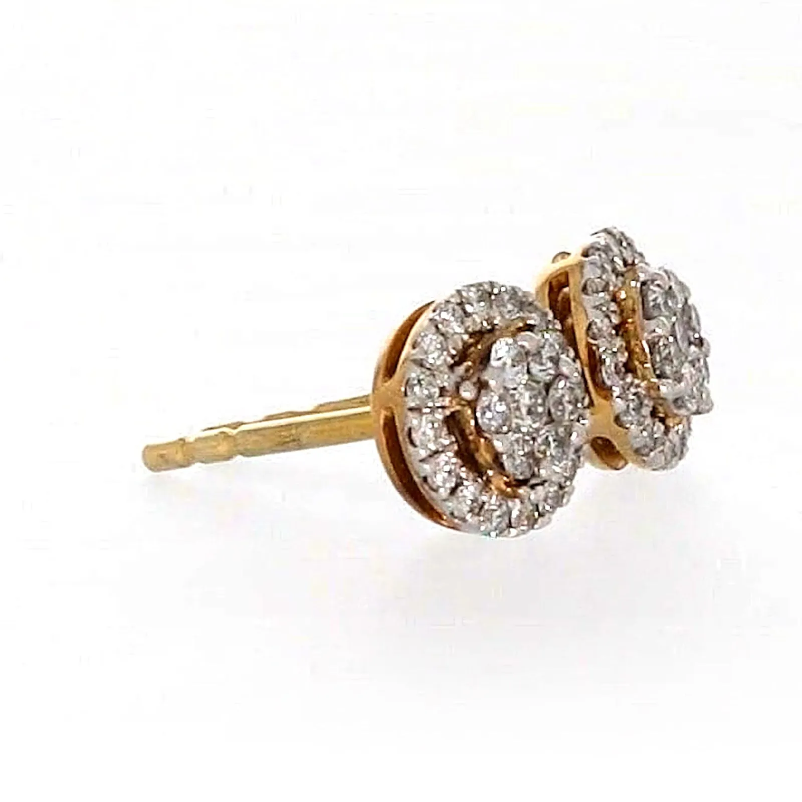 London 9ct Yellow Gold Round Brilliant Cut 0.30 CARAT tw of Diamonds Stud Earrings