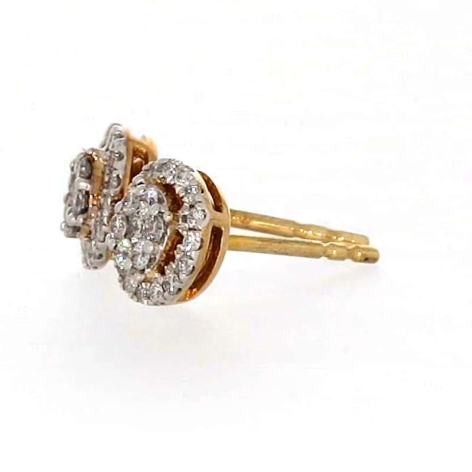 London 9ct Yellow Gold Round Brilliant Cut 0.30 CARAT tw of Diamonds Stud Earrings