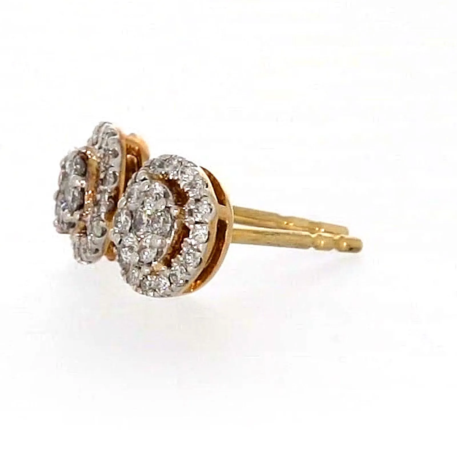 London 9ct Yellow Gold Round Brilliant Cut 0.30 CARAT tw of Diamonds Stud Earrings