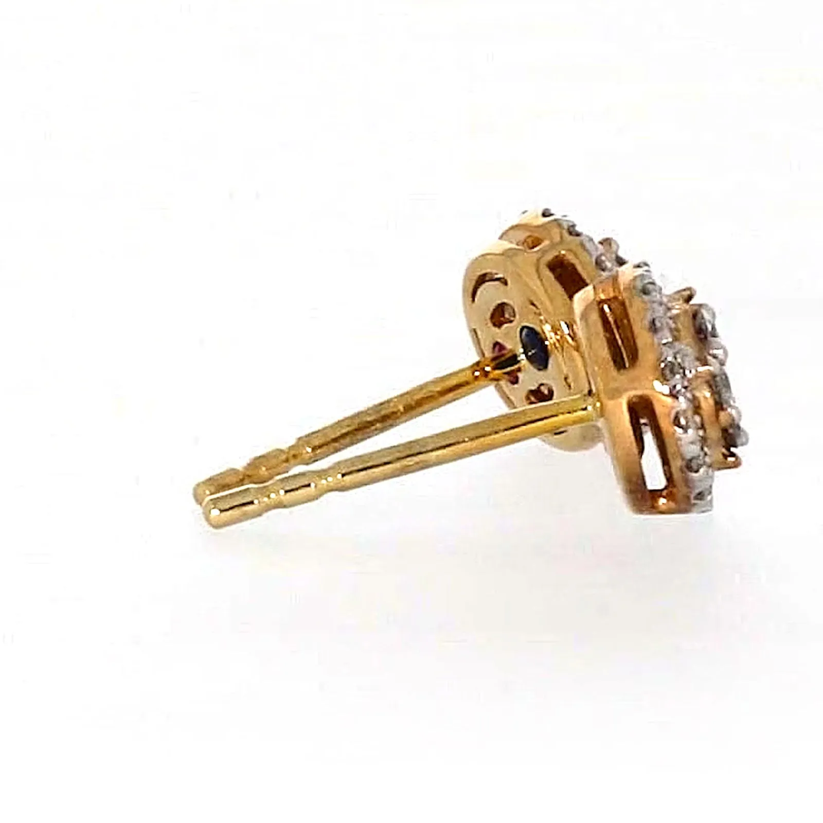 London 9ct Yellow Gold Round Brilliant Cut 0.30 CARAT tw of Diamonds Stud Earrings