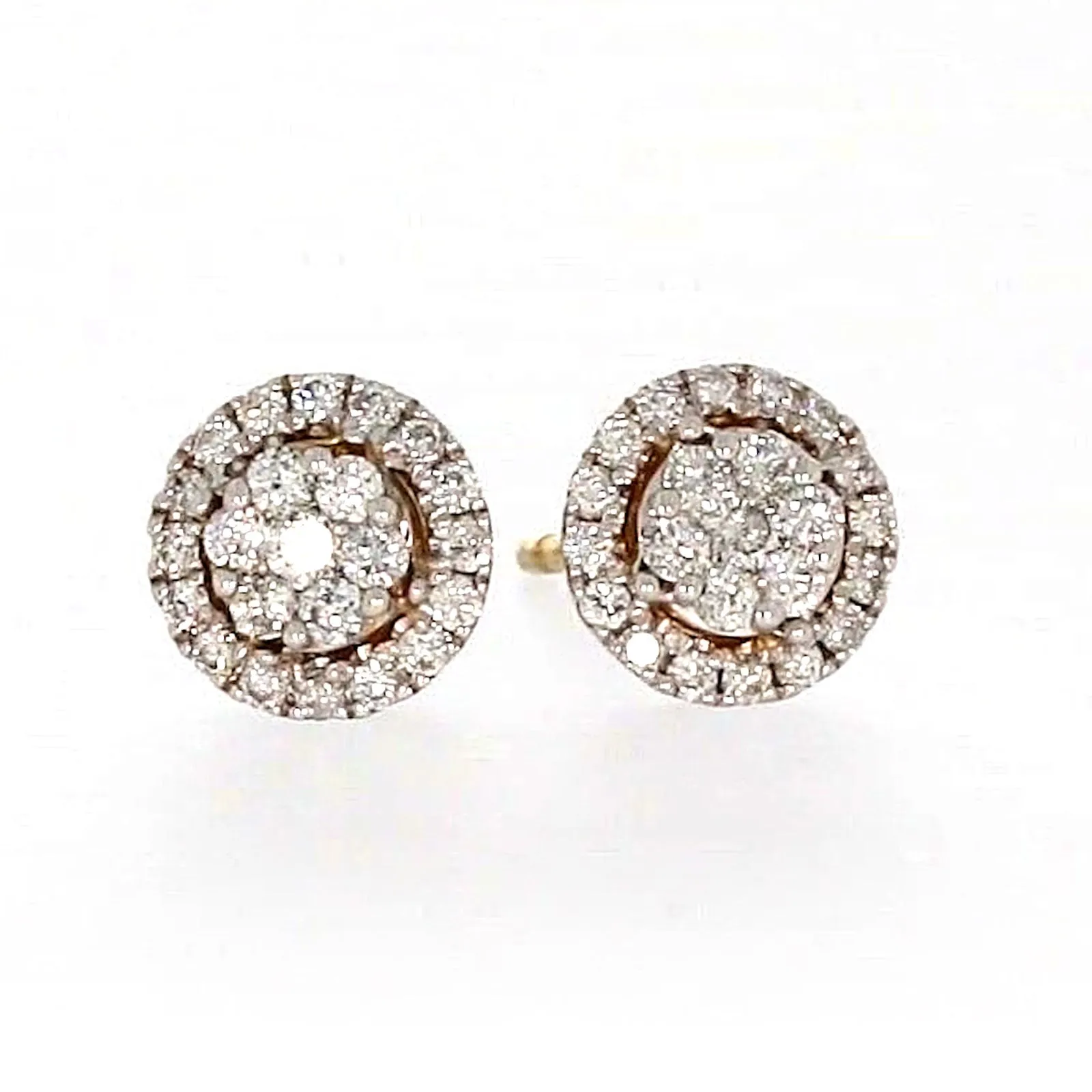 London 9ct Yellow Gold Round Brilliant Cut 0.30 CARAT tw of Diamonds Stud Earrings