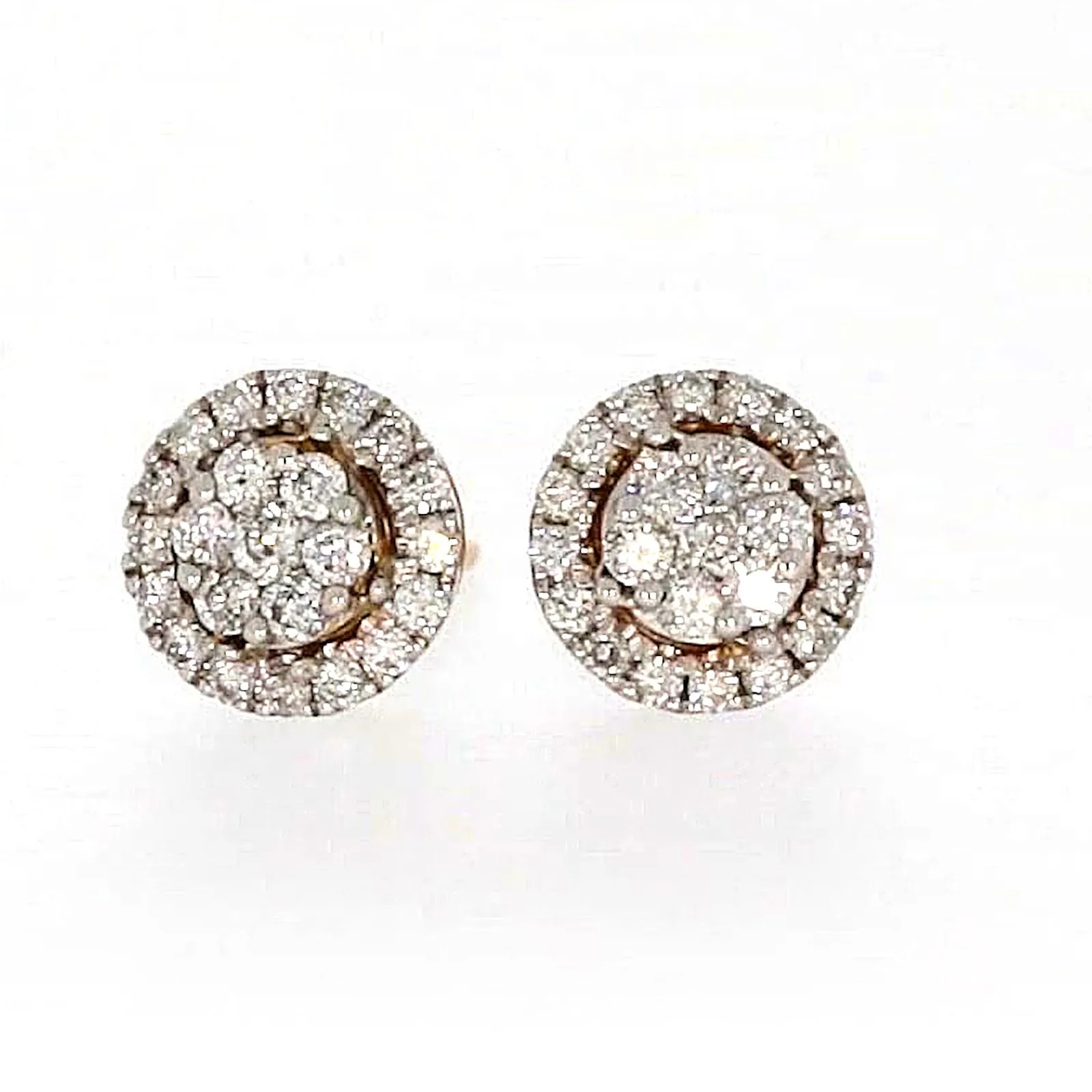 London 9ct Yellow Gold Round Brilliant Cut 0.30 CARAT tw of Diamonds Stud Earrings