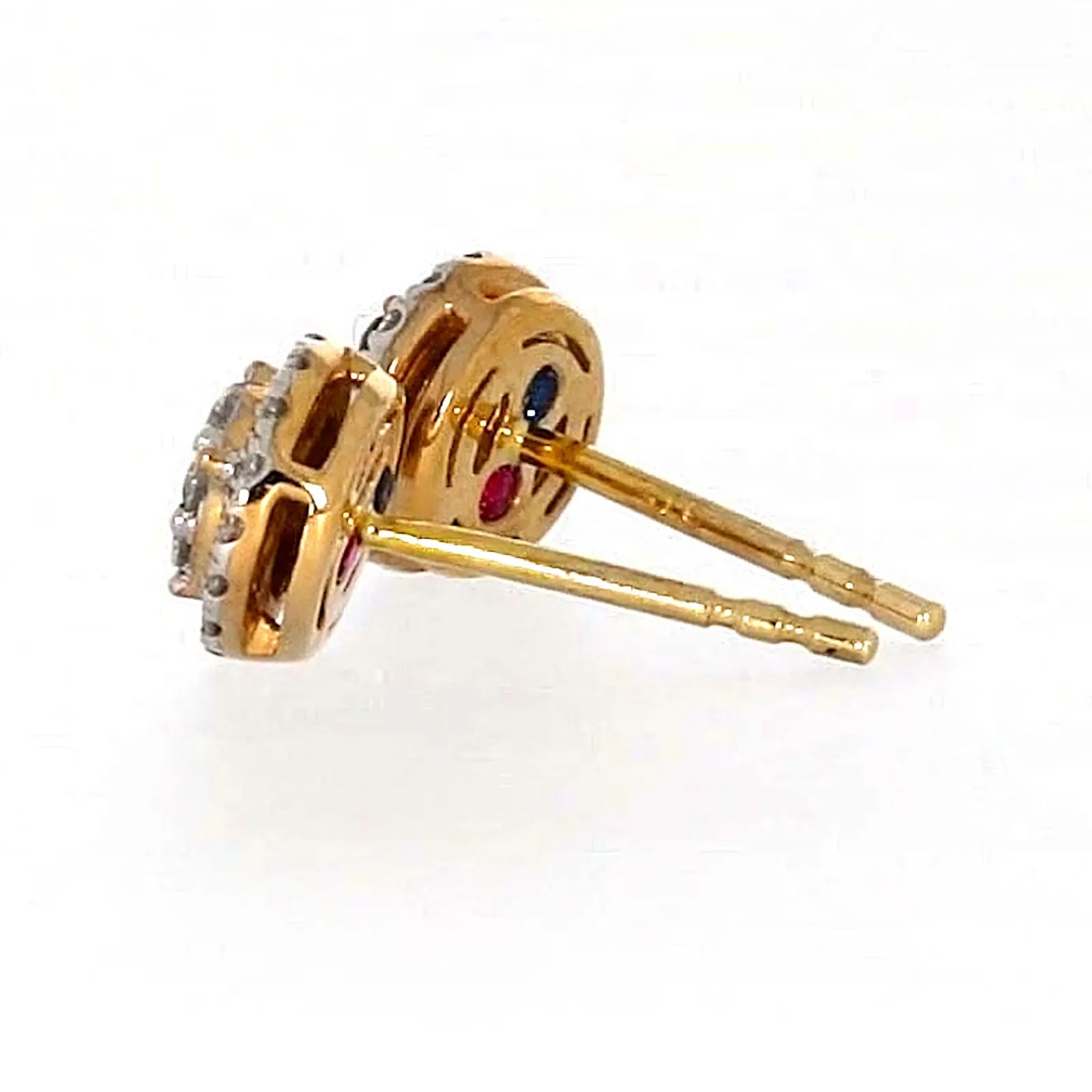 London 9ct Yellow Gold Round Brilliant Cut 0.30 CARAT tw of Diamonds Stud Earrings