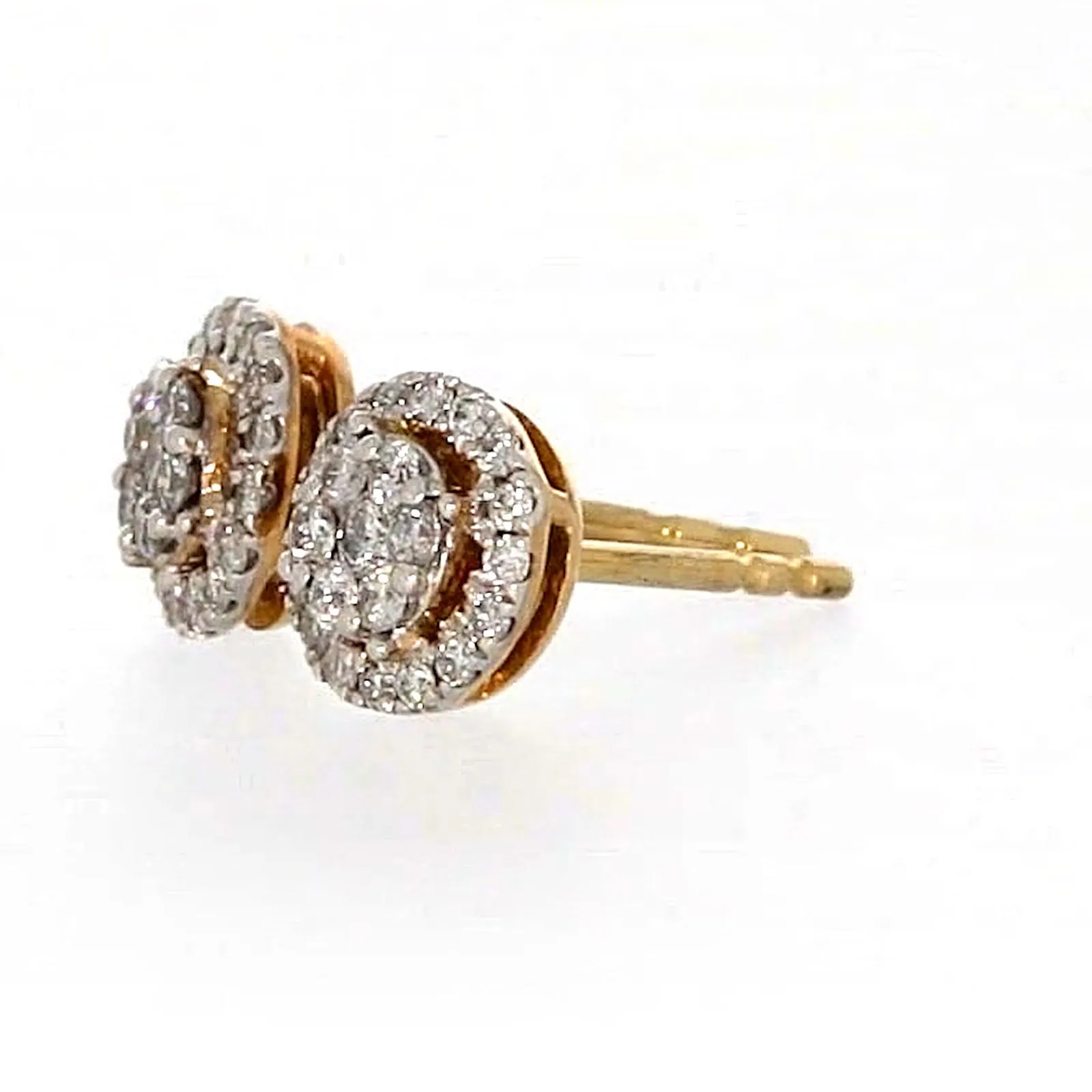 London 9ct Yellow Gold Round Brilliant Cut 0.30 CARAT tw of Diamonds Stud Earrings