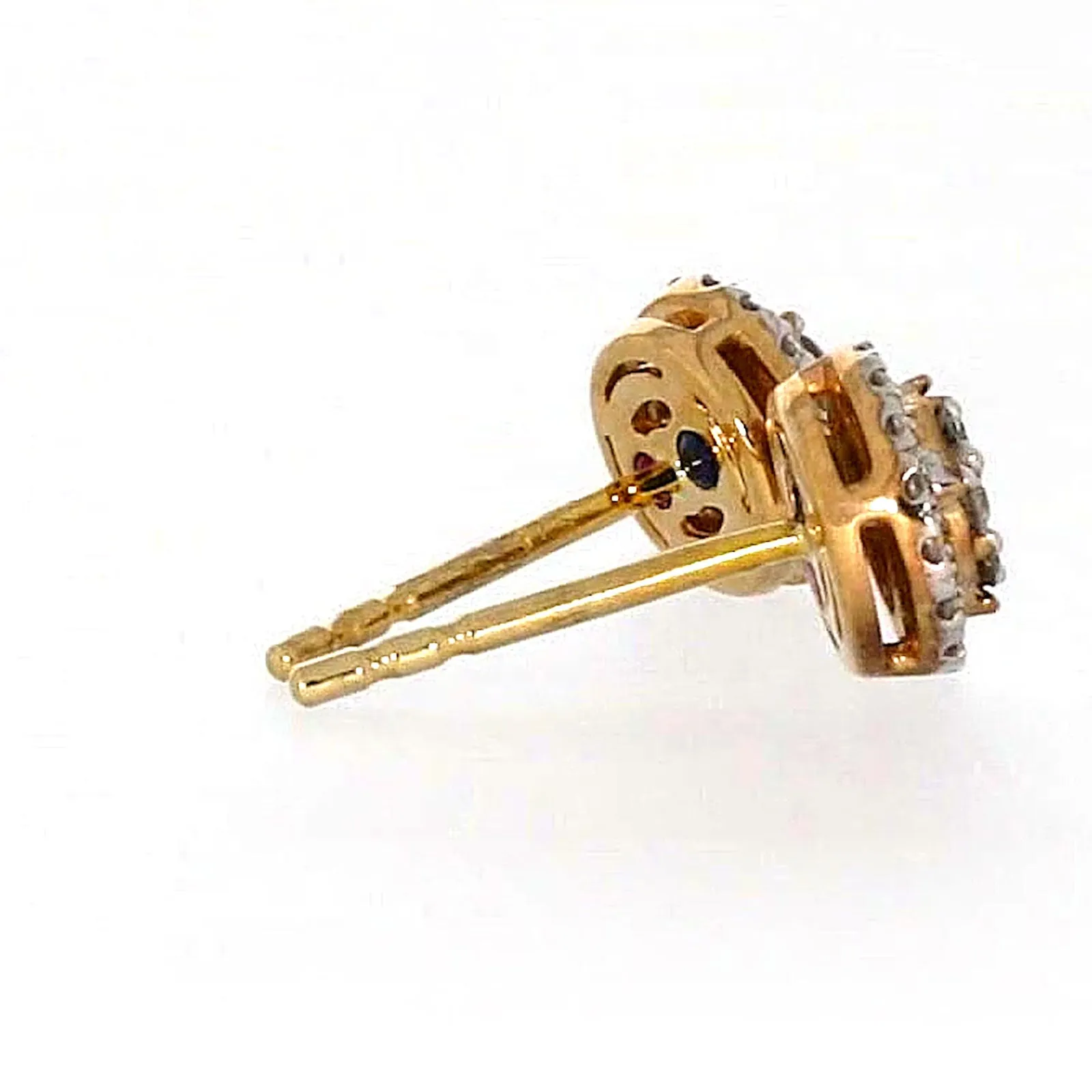 London 9ct Yellow Gold Round Brilliant Cut 0.30 CARAT tw of Diamonds Stud Earrings