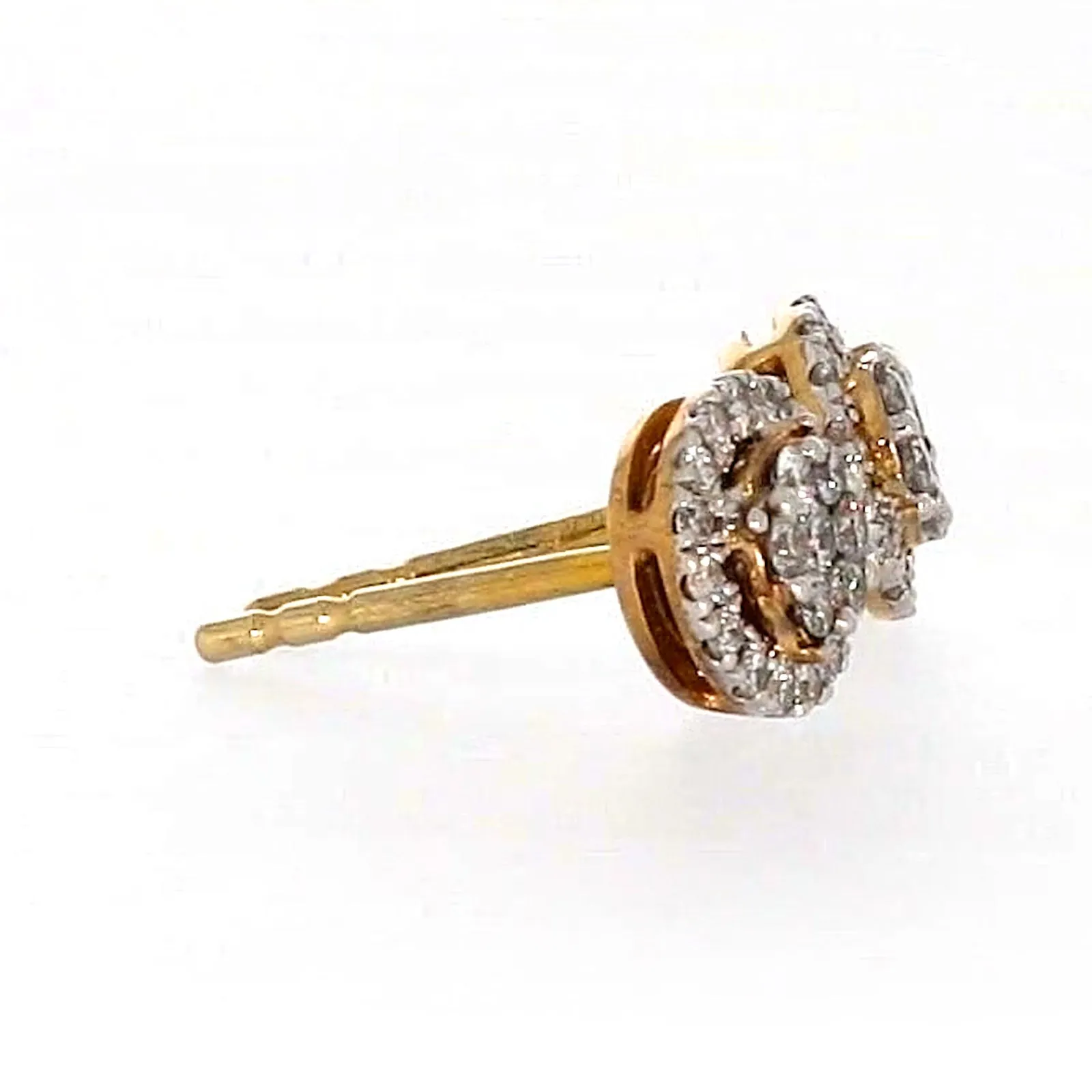 London 9ct Yellow Gold Round Brilliant Cut 0.30 CARAT tw of Diamonds Stud Earrings