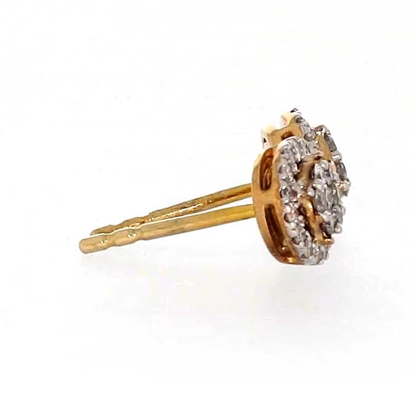 London 9ct Yellow Gold Round Brilliant Cut 0.30 CARAT tw of Diamonds Stud Earrings