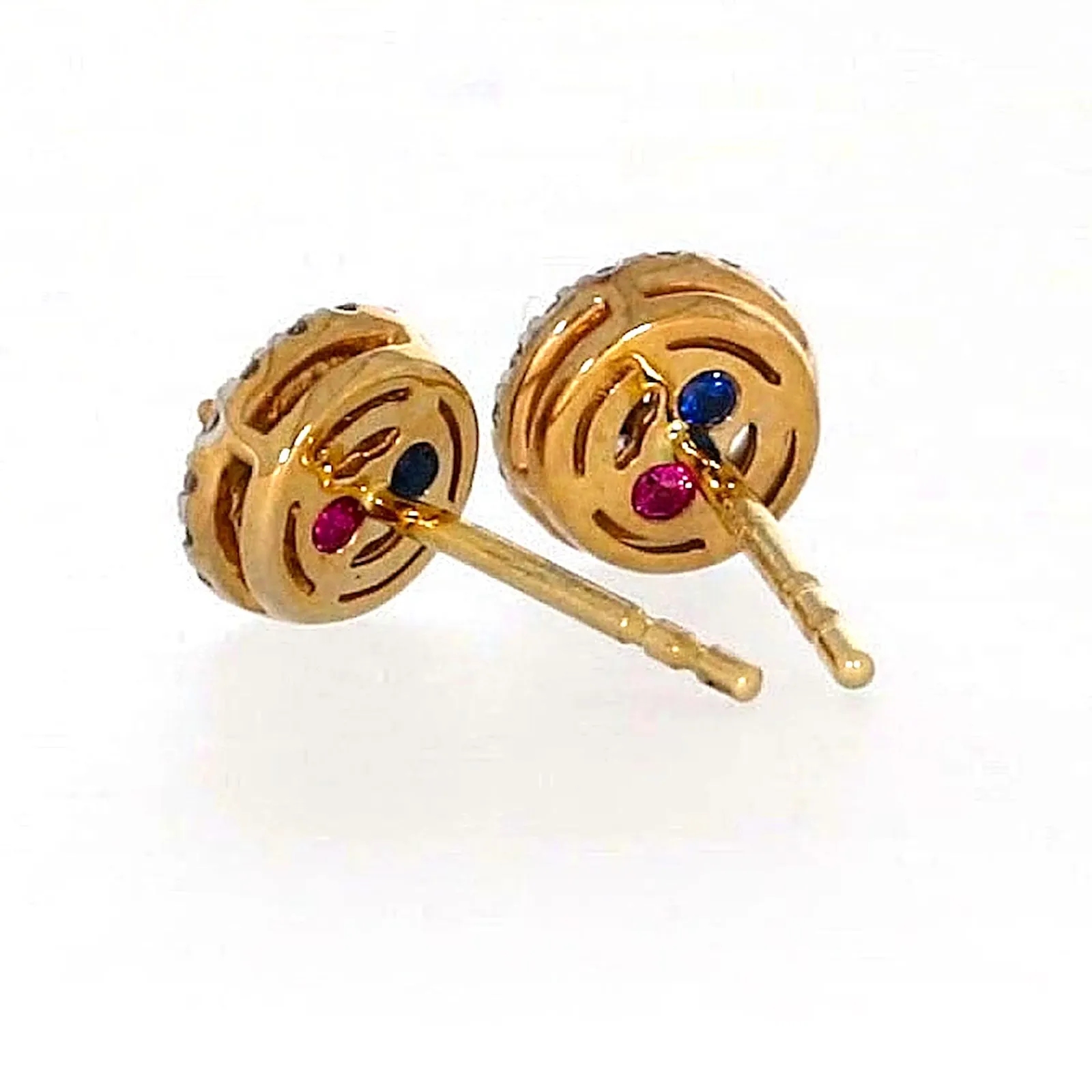 London 9ct Yellow Gold Round Brilliant Cut 0.30 CARAT tw of Diamonds Stud Earrings