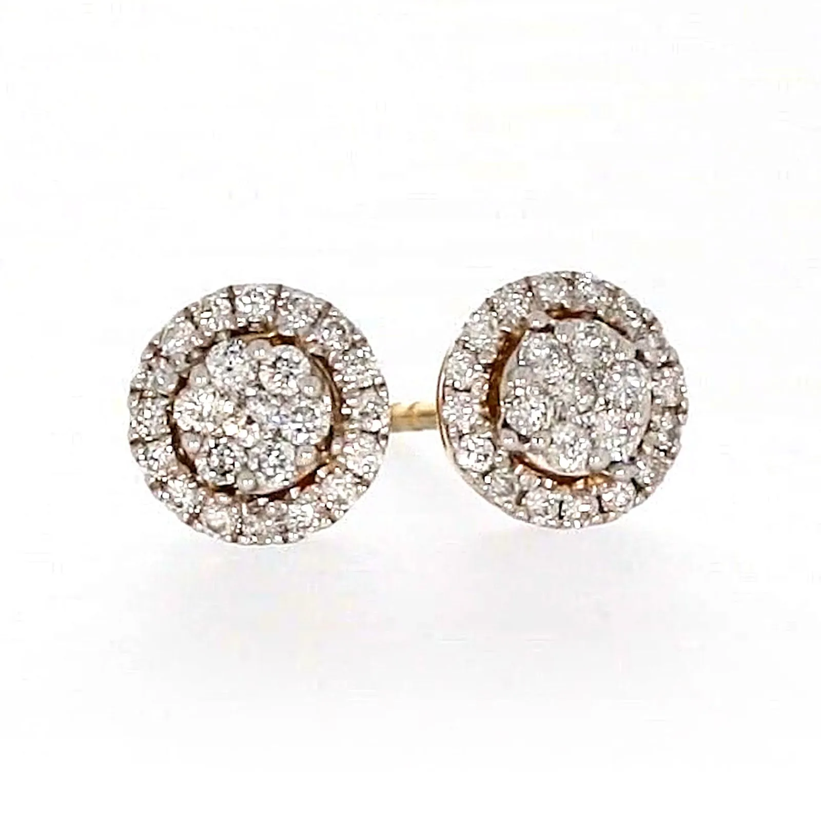 London 9ct Yellow Gold Round Brilliant Cut 0.30 CARAT tw of Diamonds Stud Earrings