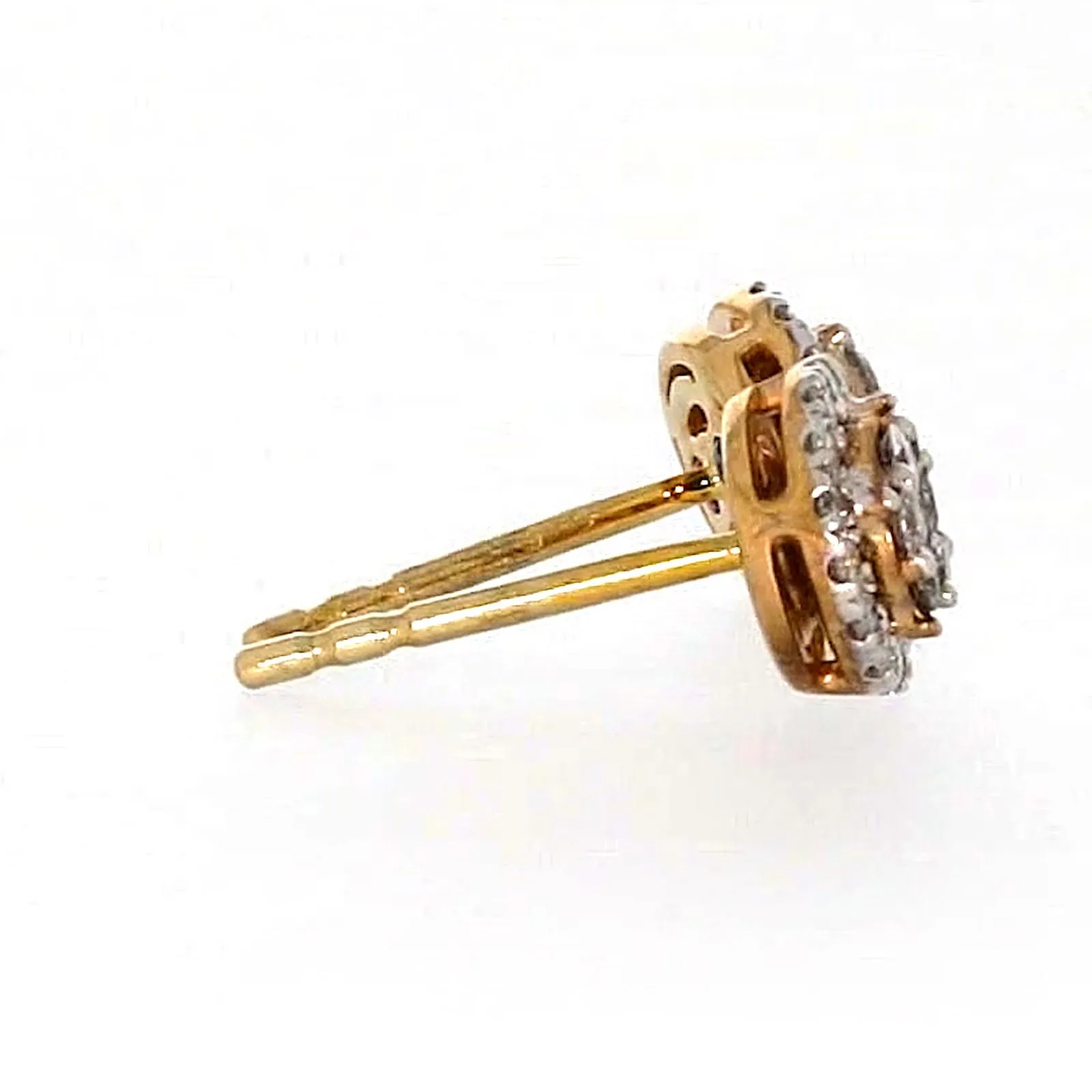 London 9ct Yellow Gold Round Brilliant Cut 0.30 CARAT tw of Diamonds Stud Earrings