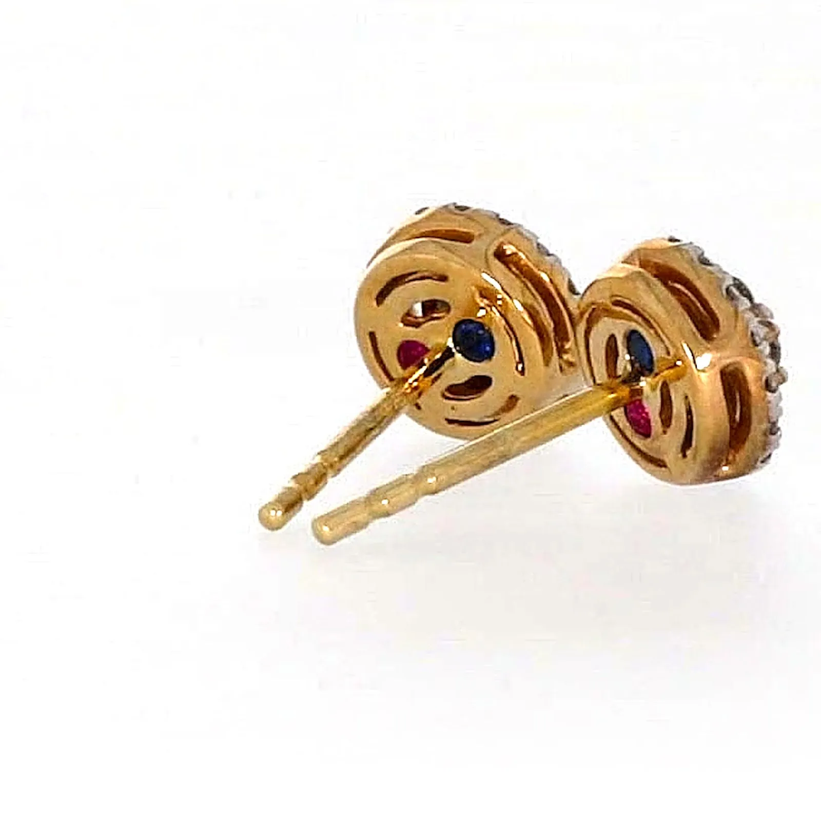 London 9ct Yellow Gold Round Brilliant Cut 0.30 CARAT tw of Diamonds Stud Earrings