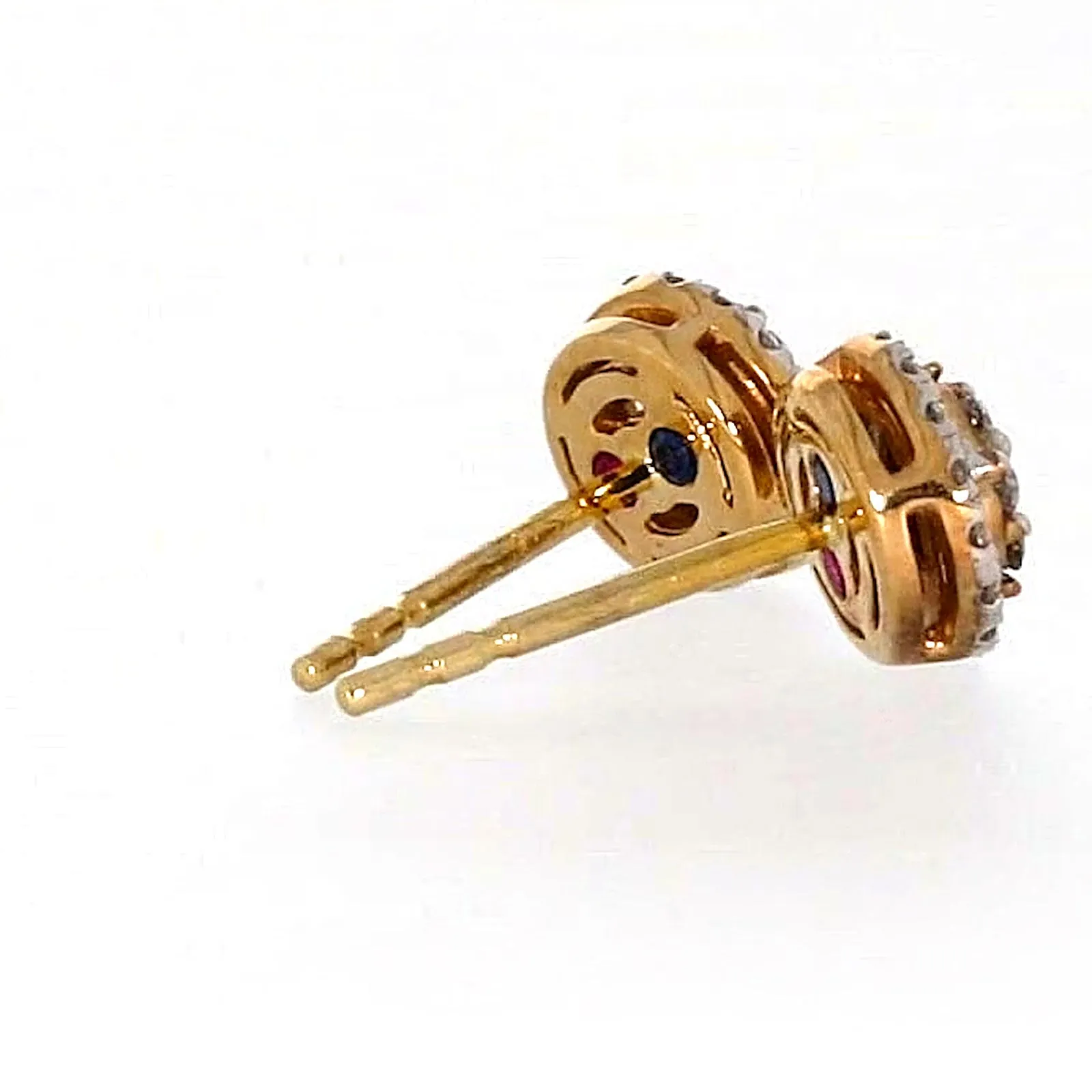 London 9ct Yellow Gold Round Brilliant Cut 0.30 CARAT tw of Diamonds Stud Earrings