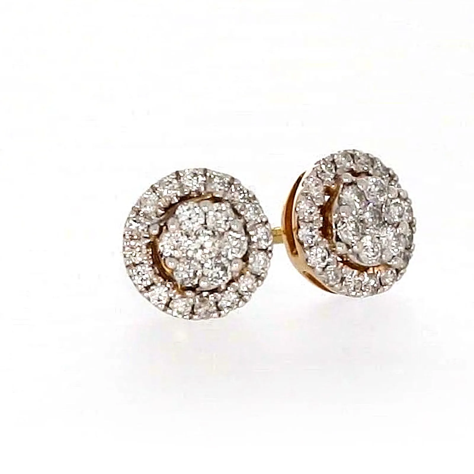 London 9ct Yellow Gold Round Brilliant Cut 0.30 CARAT tw of Diamonds Stud Earrings
