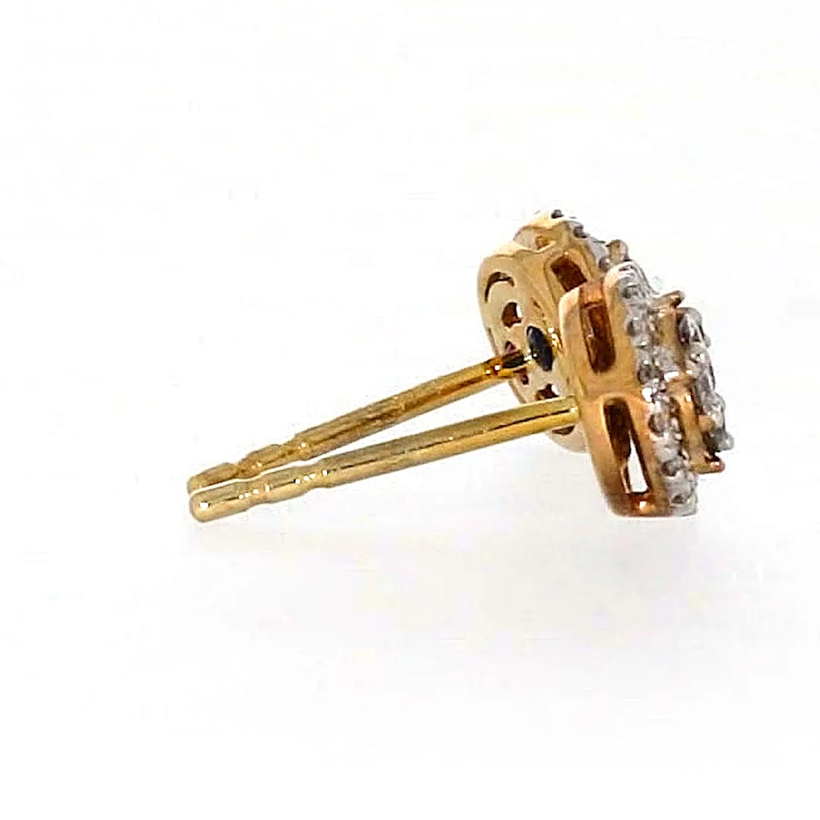 London 9ct Yellow Gold Round Brilliant Cut 0.30 CARAT tw of Diamonds Stud Earrings