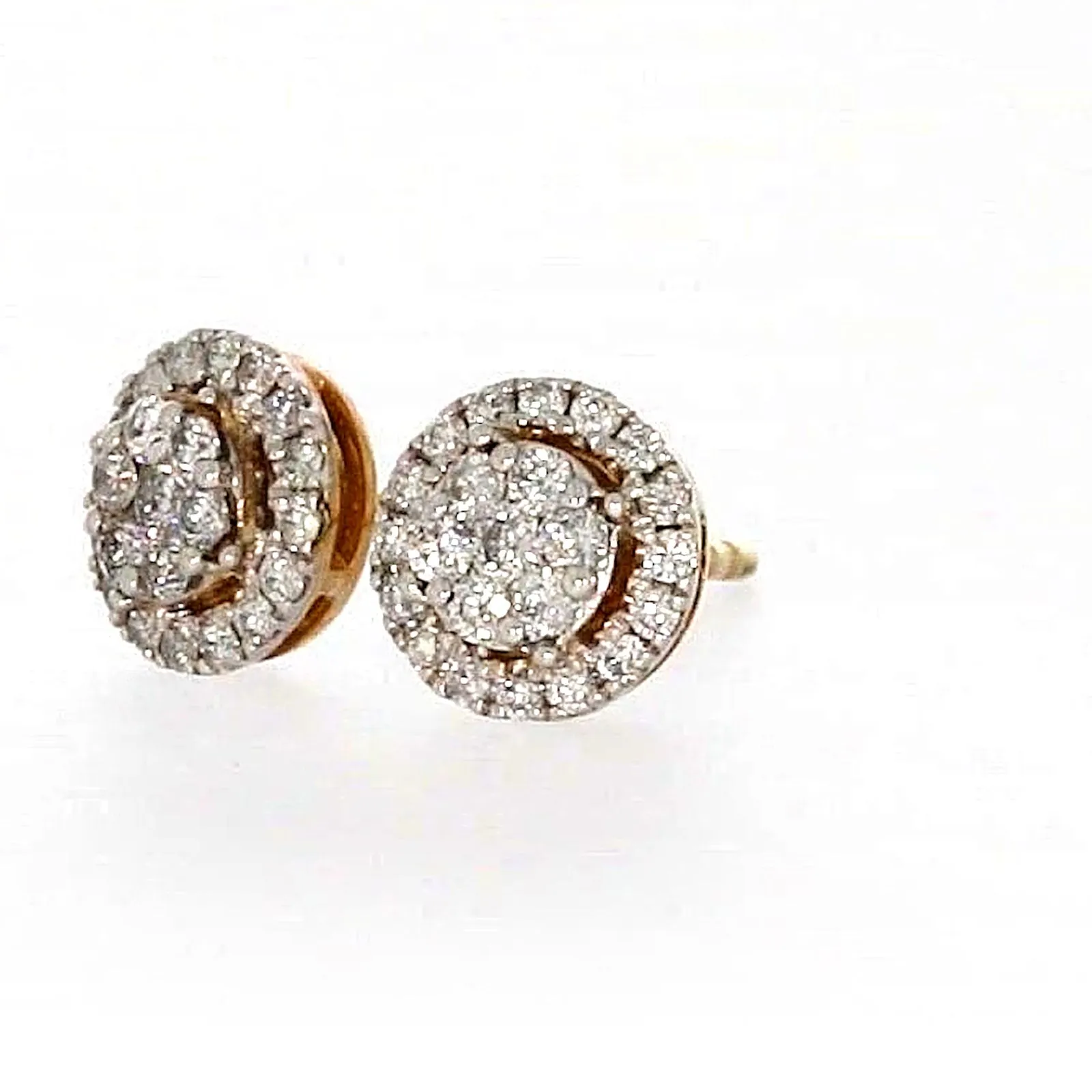 London 9ct Yellow Gold Round Brilliant Cut 0.30 CARAT tw of Diamonds Stud Earrings