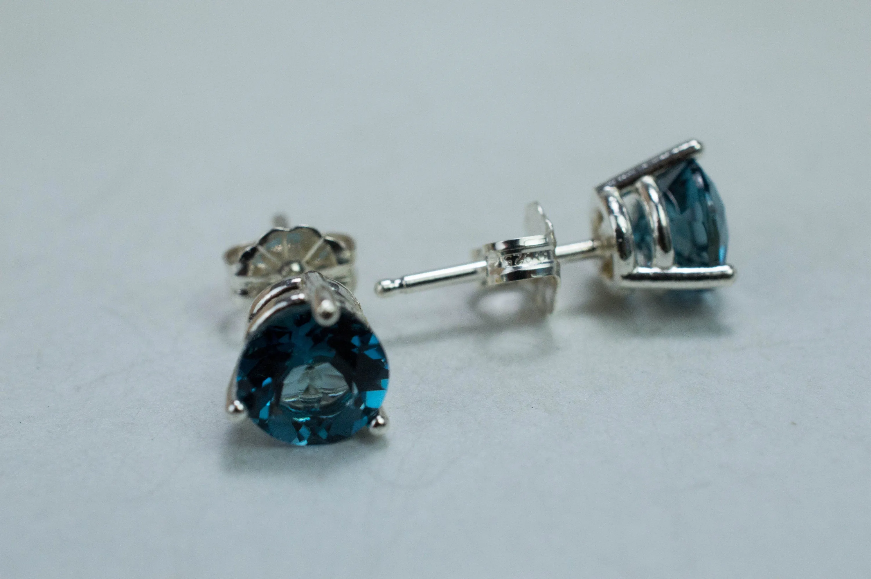 London Blue Topaz Earrings; Genuine Brazilian Topaz; 2.575cts