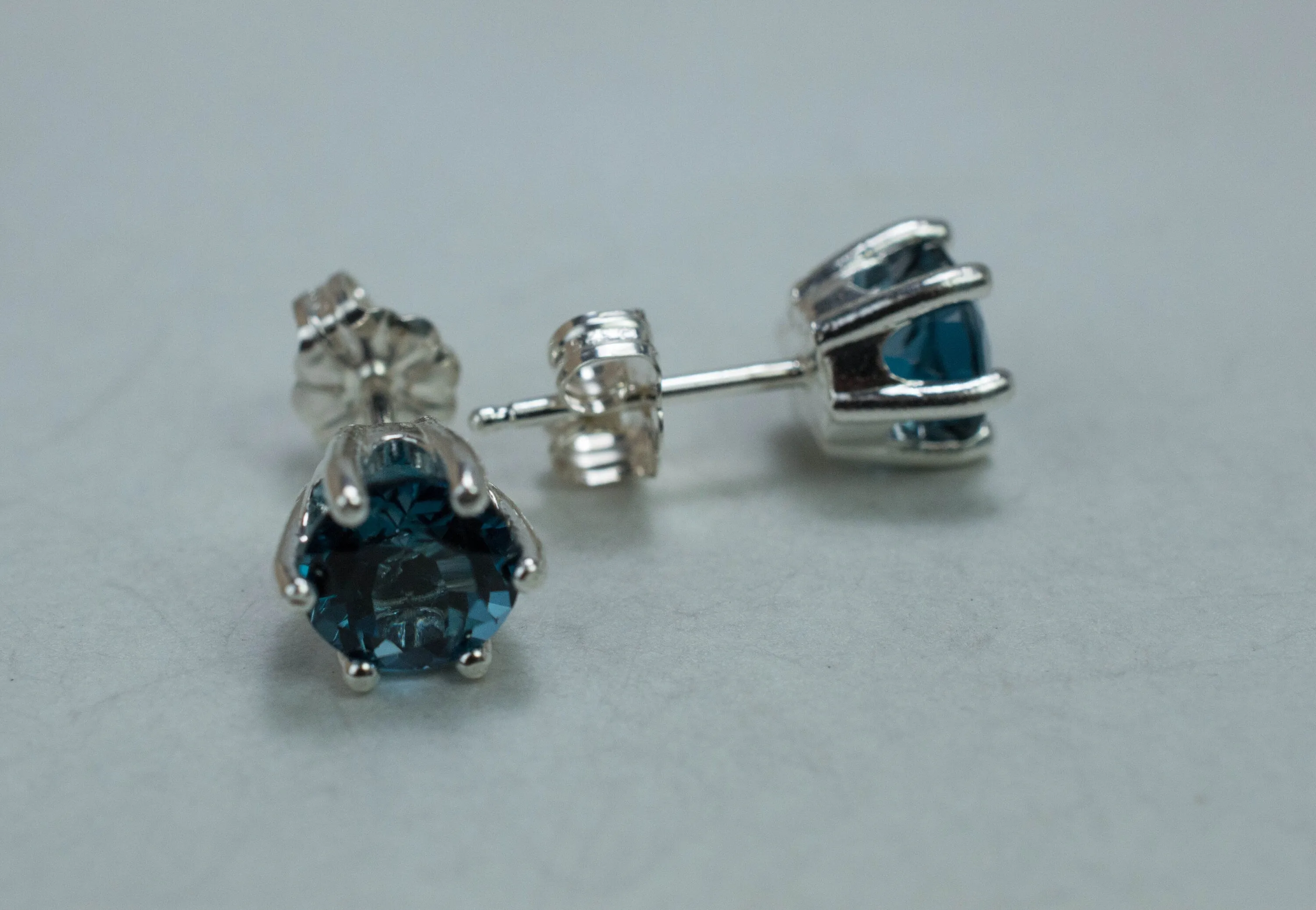 London Blue Topaz Earrings; Genuine Brazilian Topaz; 2.580cts