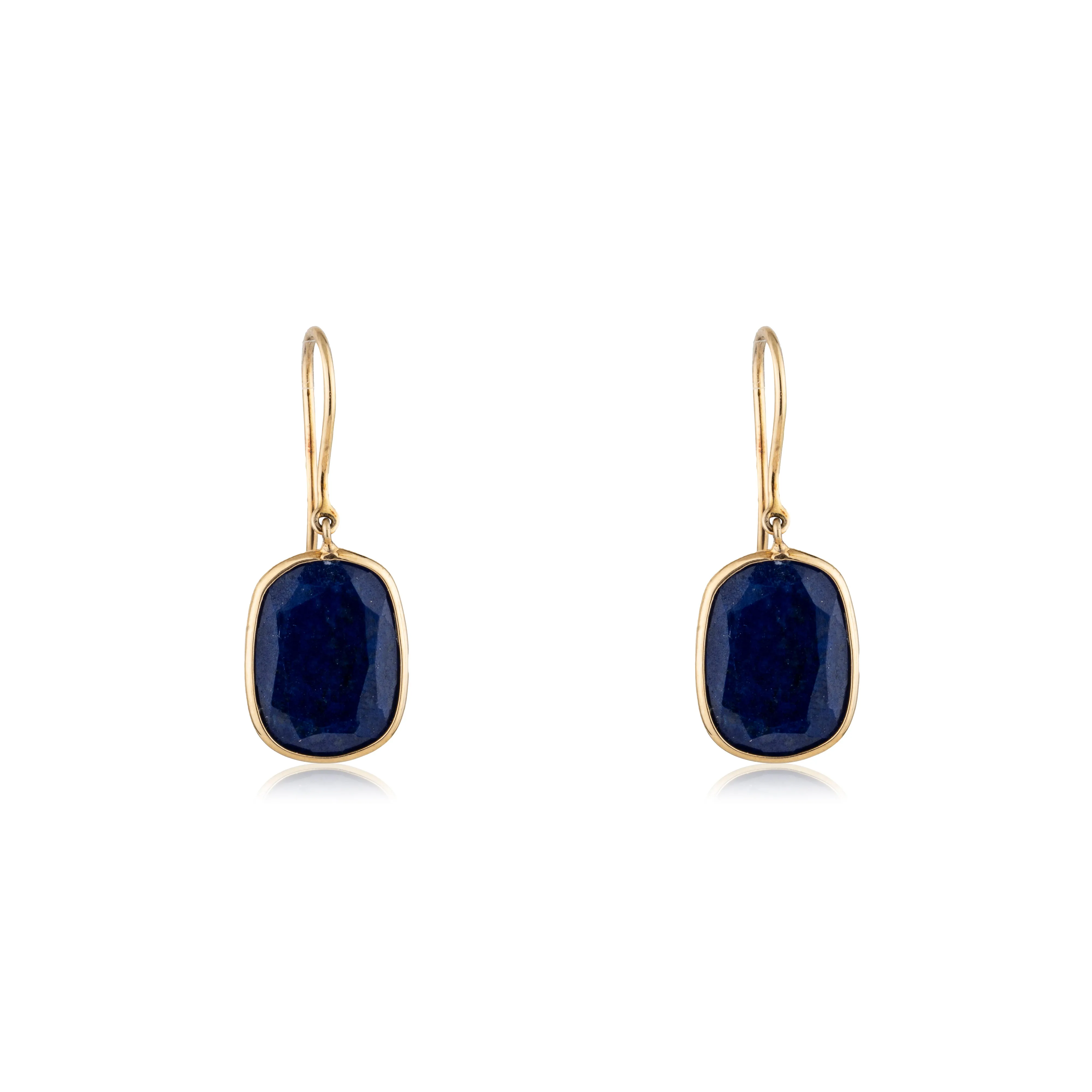 Lulu Lapis Earrings,18k Gold
