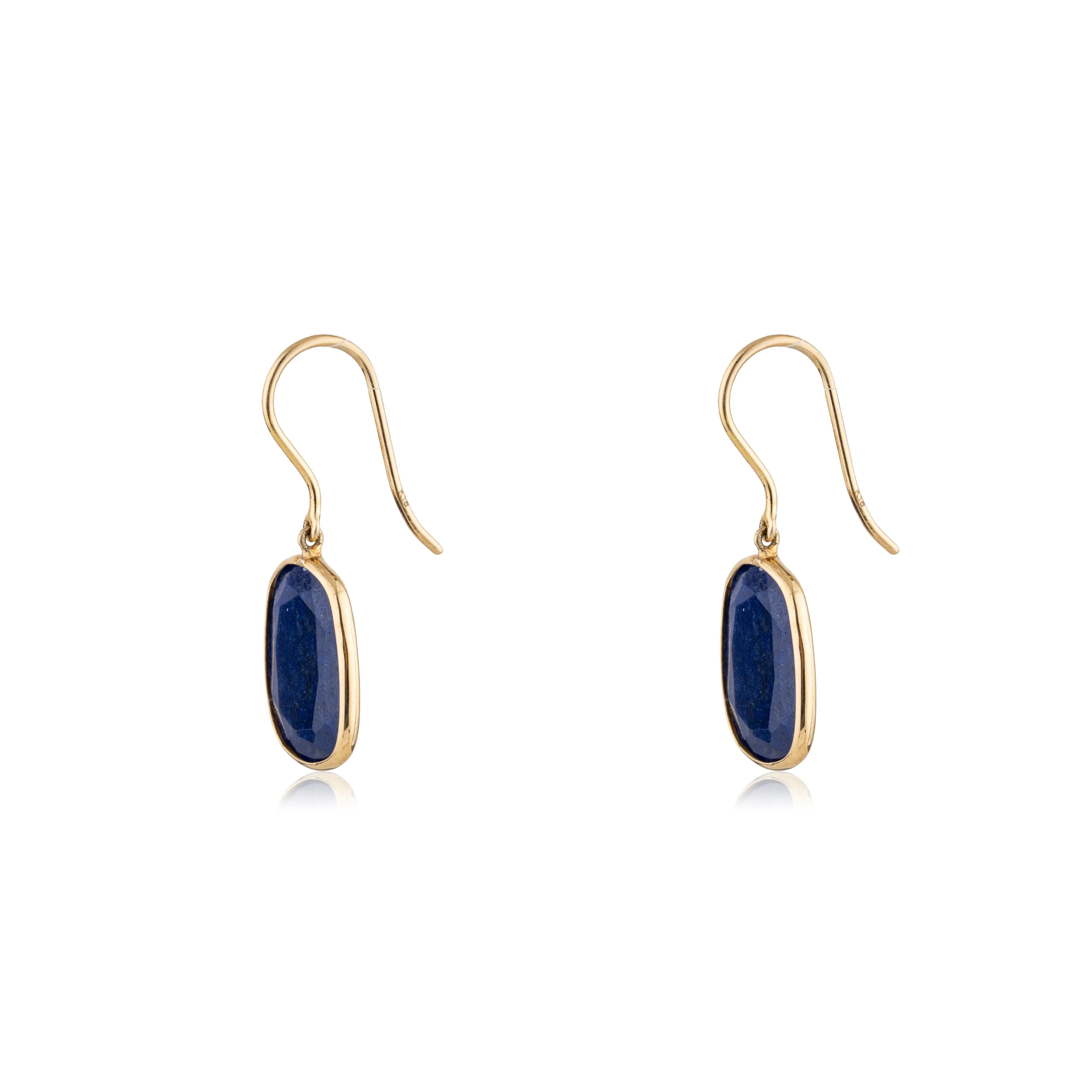 Lulu Lapis Earrings,18k Gold