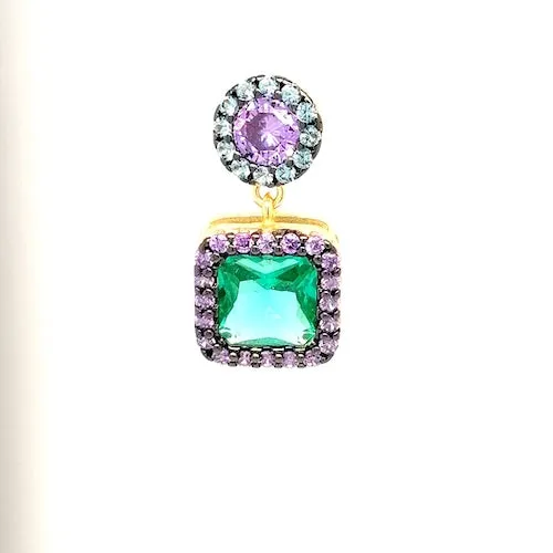 Luxenter Earrings Green and Multicolor