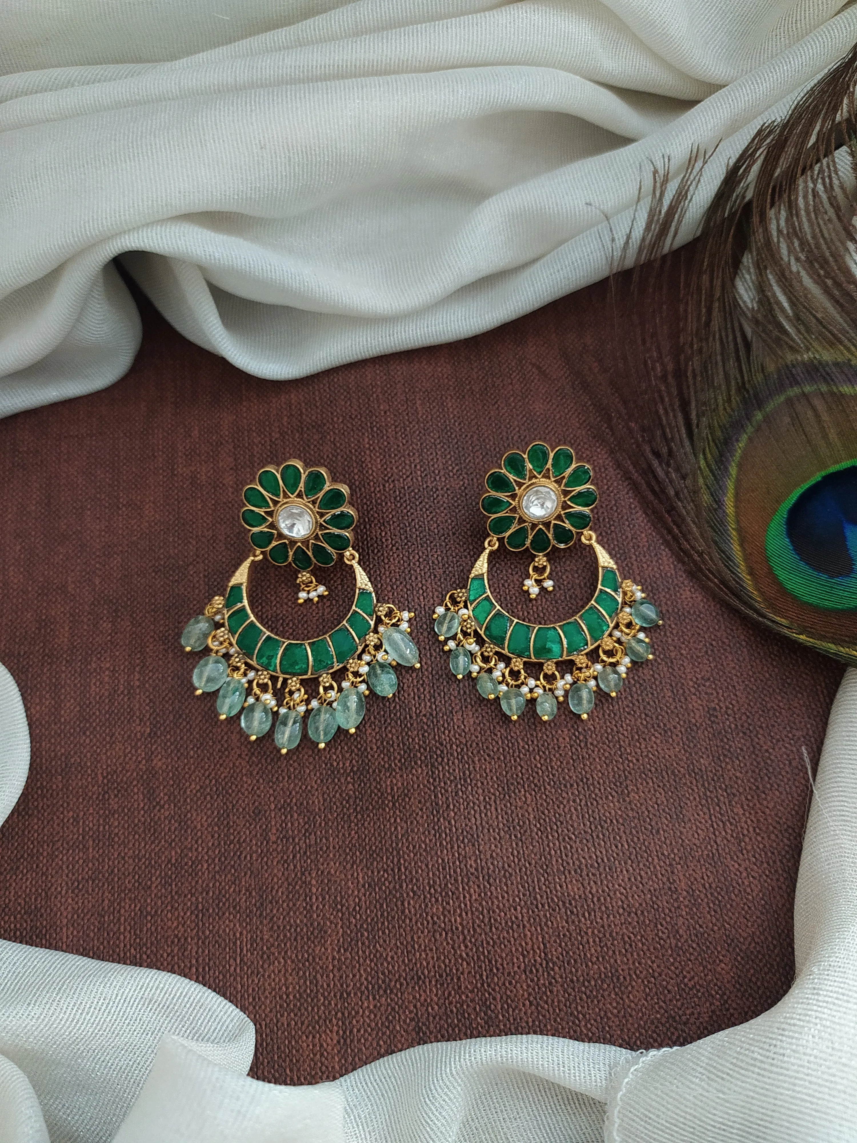 Luxurious Grandeur Jadau Kundan Chandbali Earring