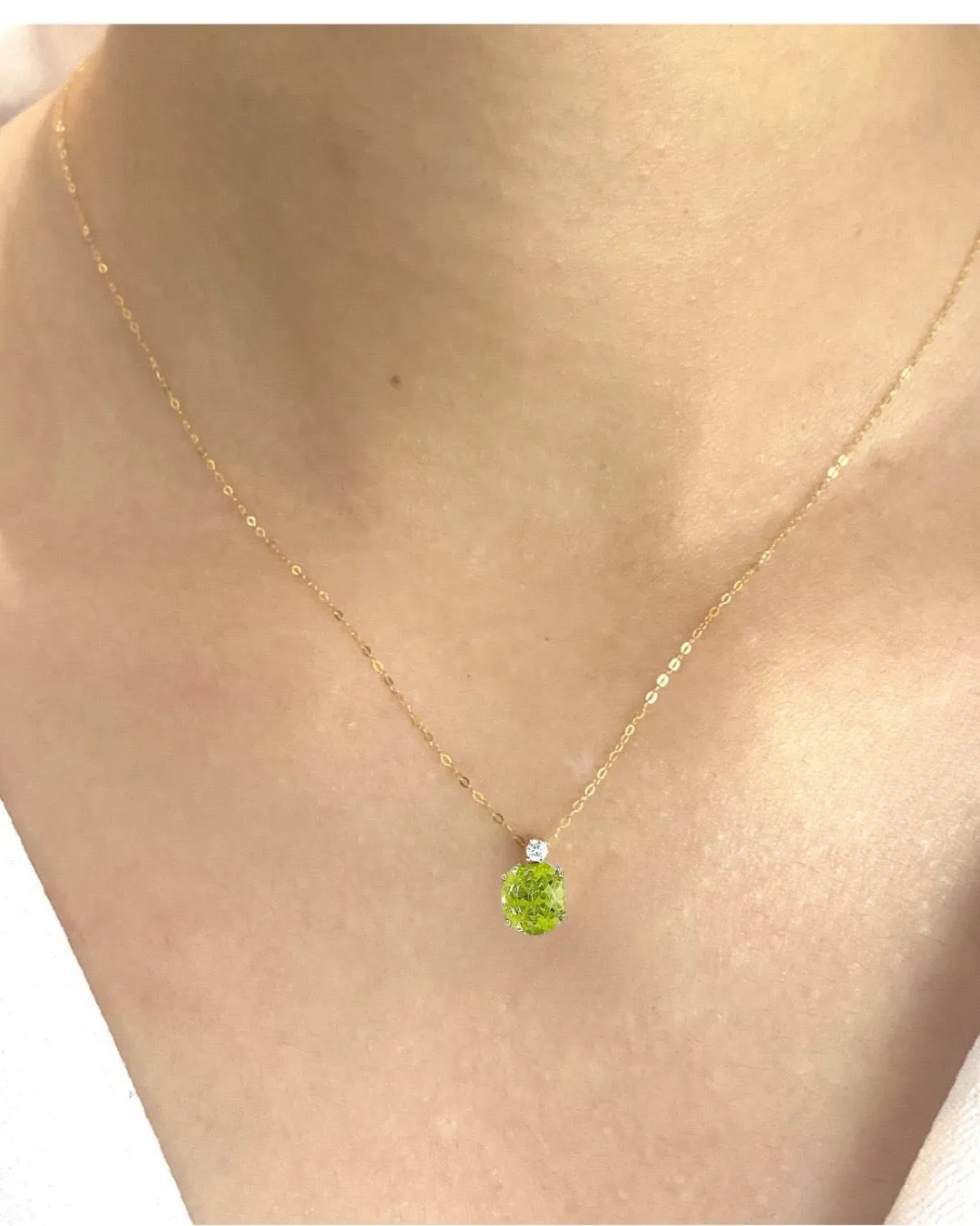 #LVNA2024 | Green Peridot Diamond Necklace 18” 18kt