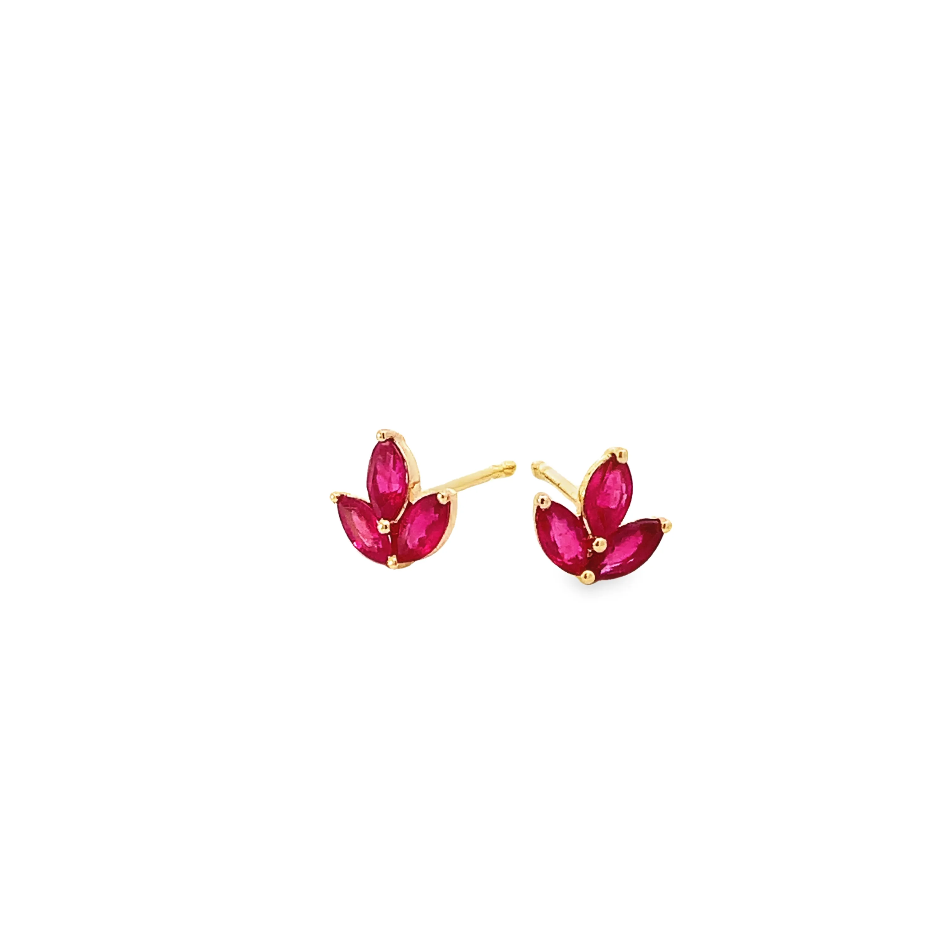 Marquise Ruby Lotus Earrings - Available by Special Order
