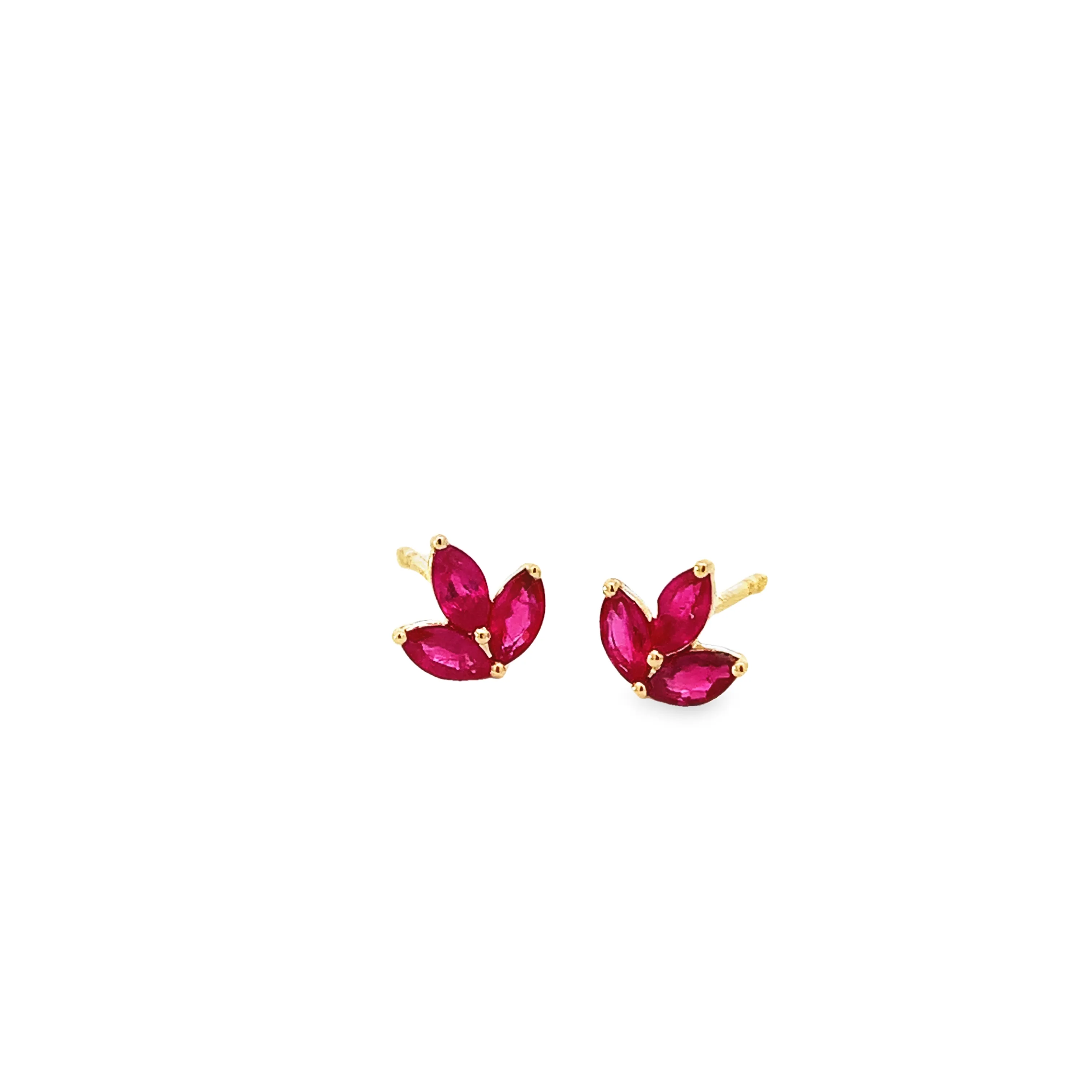 Marquise Ruby Lotus Earrings - Available by Special Order